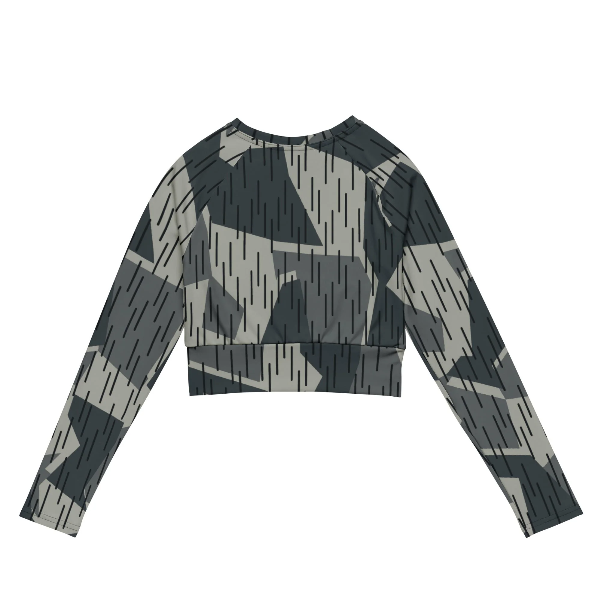 Ad Astra Moon Splittermuster Urban Movie CAMO Womens Long-Sleeve Crop Top - Image 3