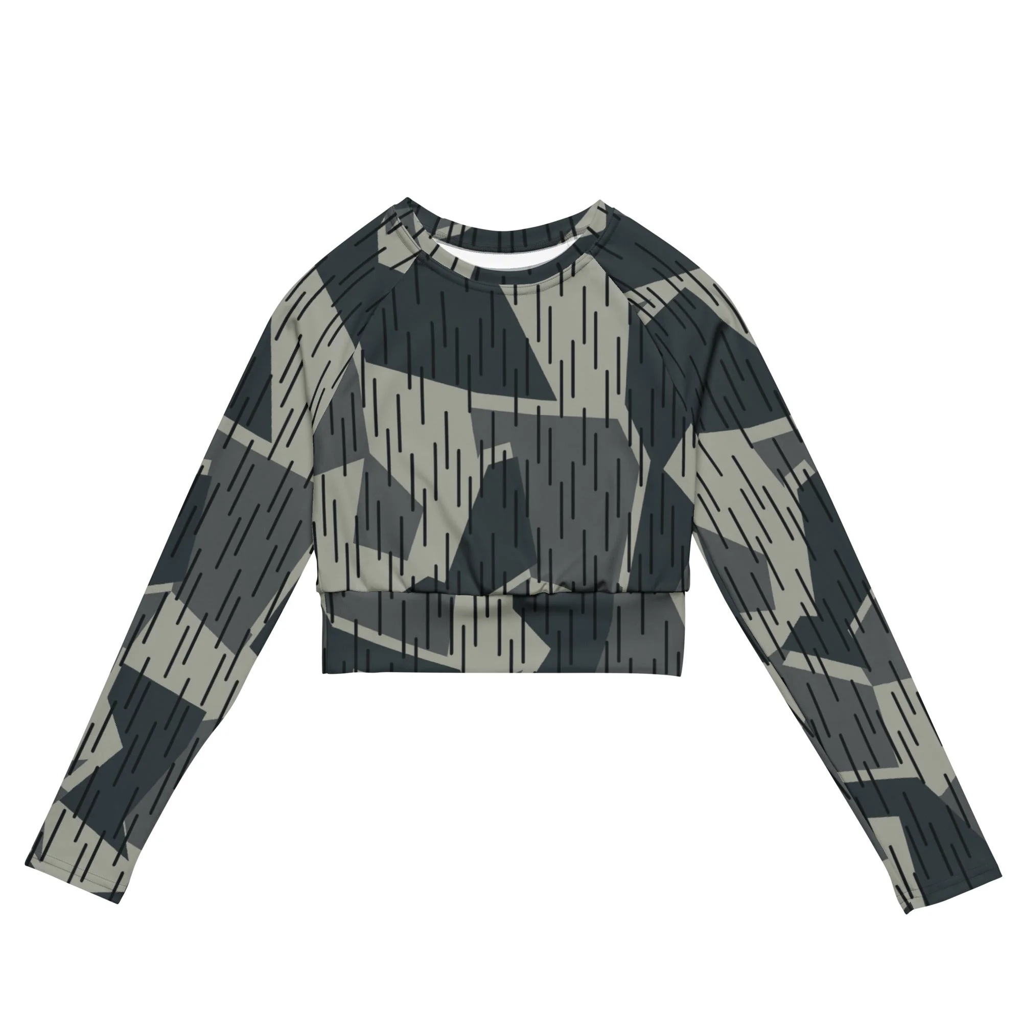 Ad Astra Moon Splittermuster Urban Movie CAMO Womens Long-Sleeve Crop Top - Image 4