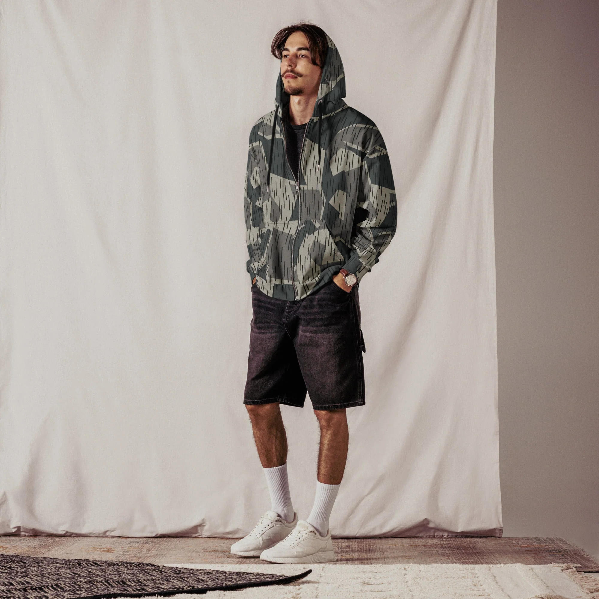 Ad Astra Moon Splittermuster Urban Movie CAMO Unisex Zip Hoodie - Image 5