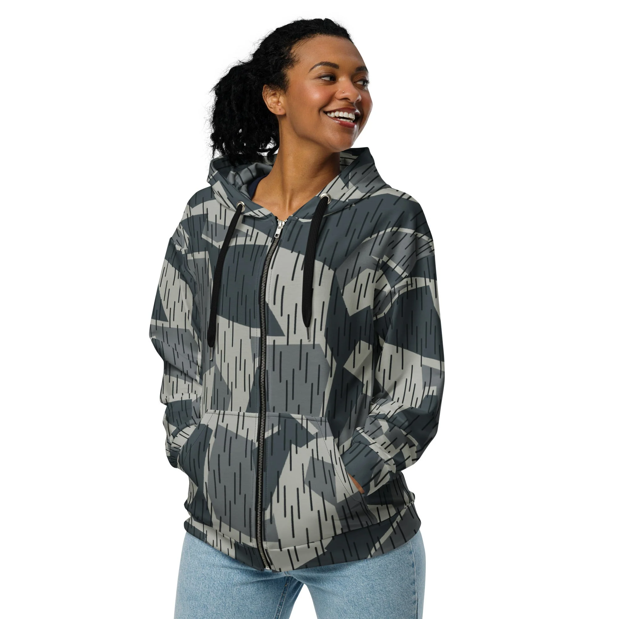 Ad Astra Moon Splittermuster Urban Movie CAMO Unisex Zip Hoodie - Image 6