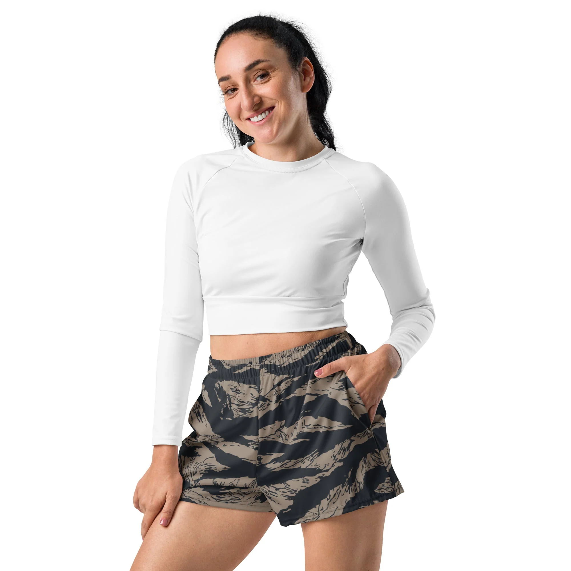 Afghanistan Taliban Special Forces Badri Tiger Stripe CAMO Unisex Athletic Shorts - Image 5
