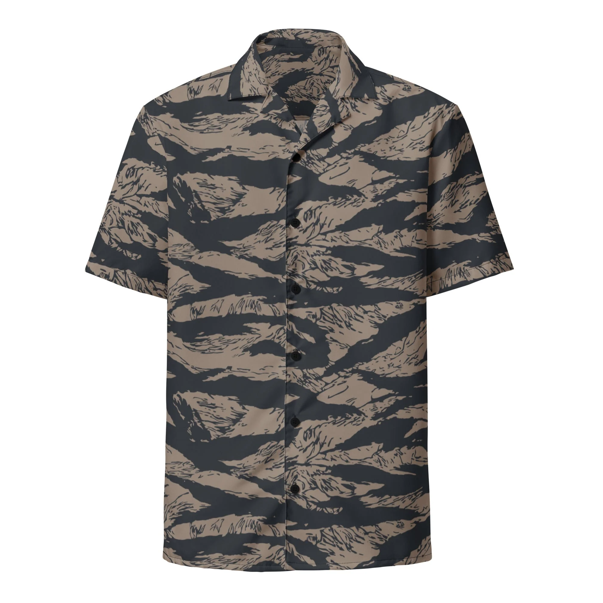 Afghanistan Taliban Special Forces Badri Tiger Stripe CAMO Unisex Short-Sleeve Button Shirt - Image 15