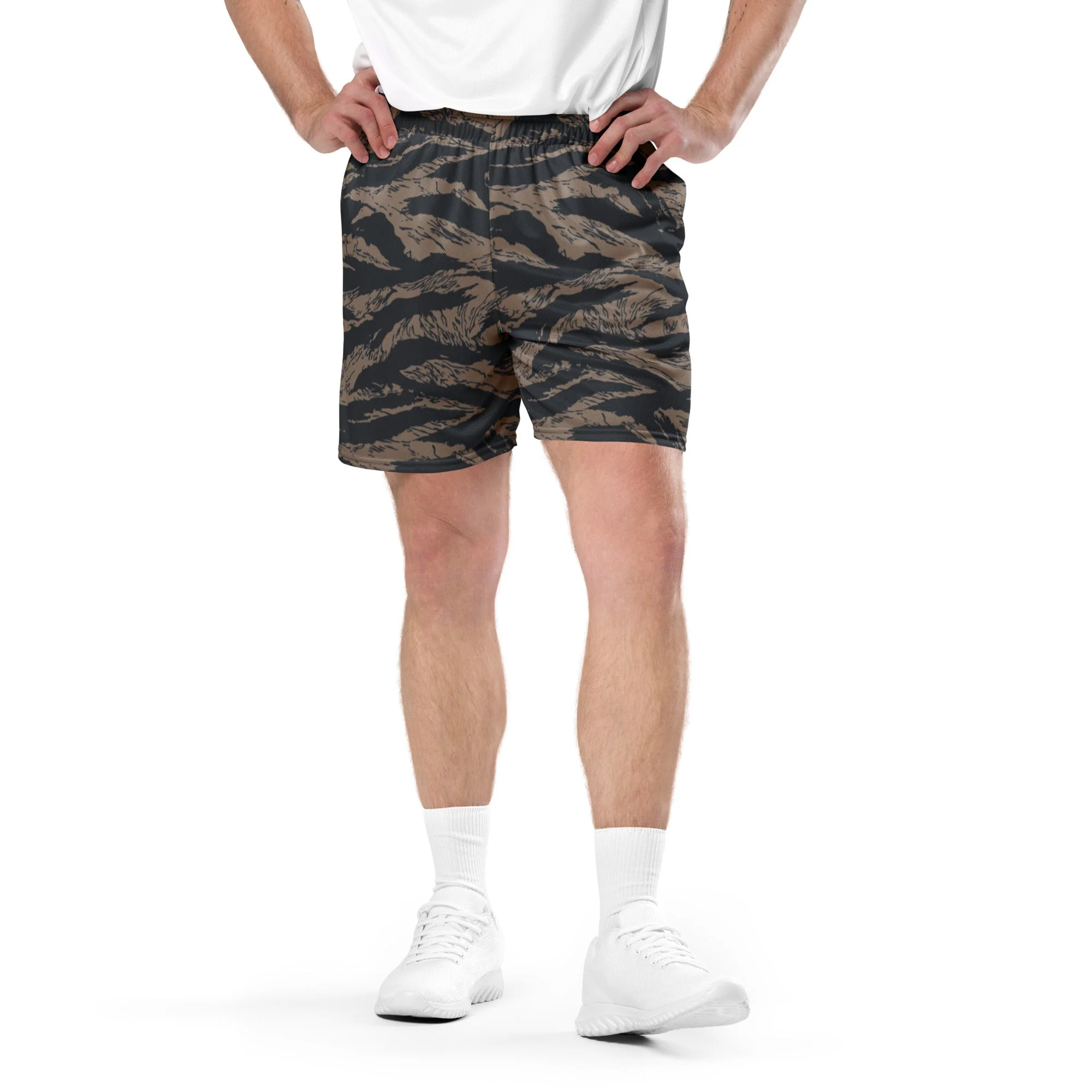 Afghanistan Taliban Special Forces Badri Tiger Stripe CAMO Unisex Mesh Shorts - Image 3