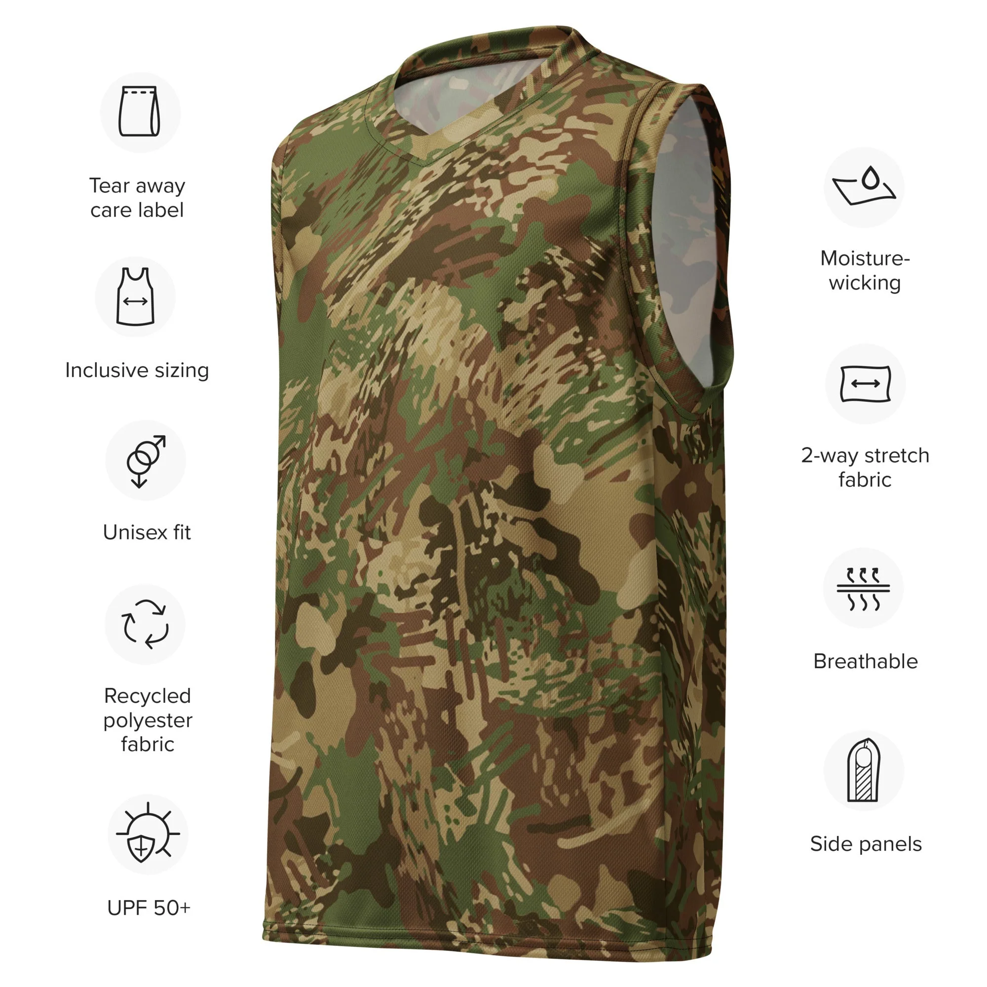 Anti-poaching CAMO Unisex Basketball Jersey - Image 3