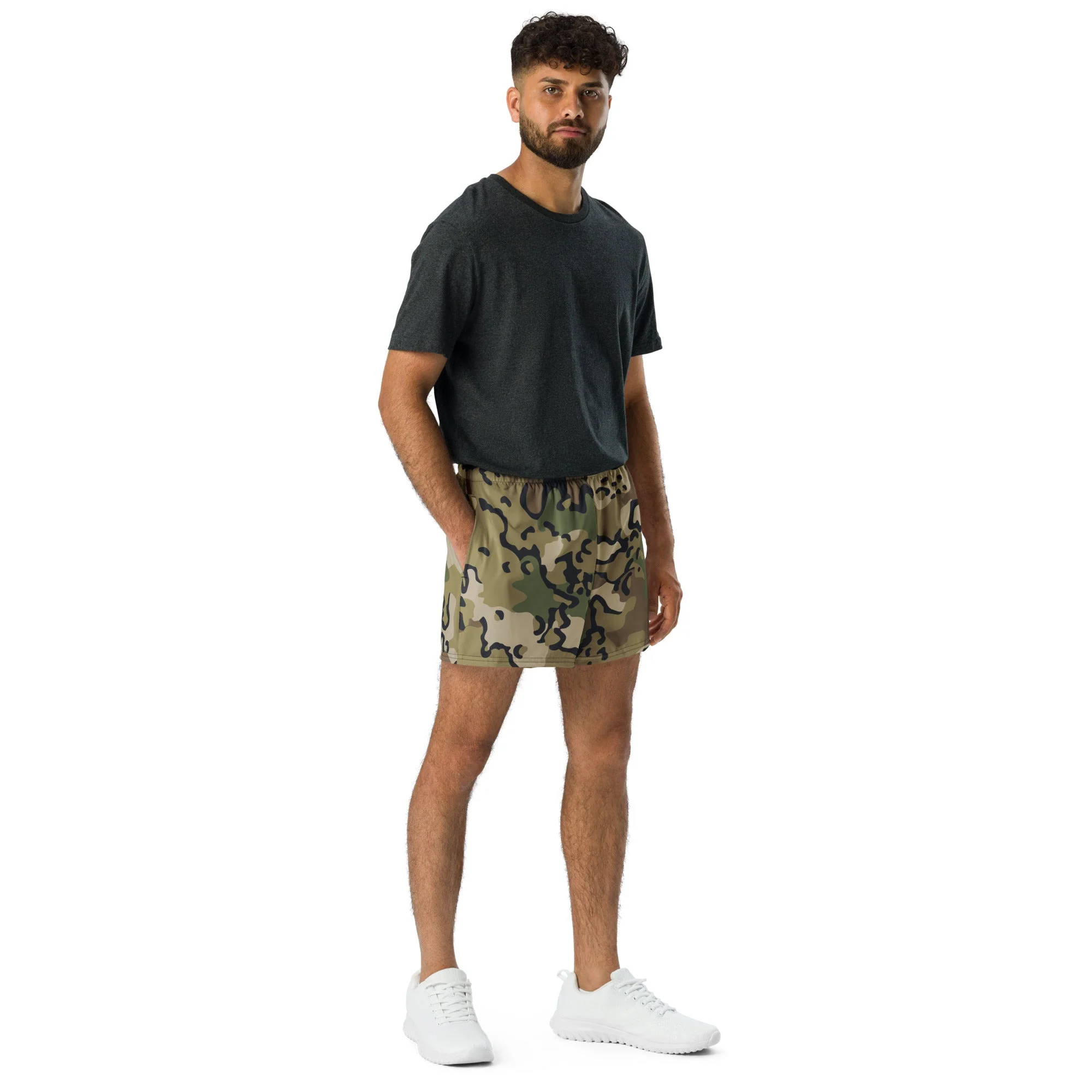 Alaska Chocolate Chip Multi-terrain CAMO Unisex Athletic Shorts - Image 4