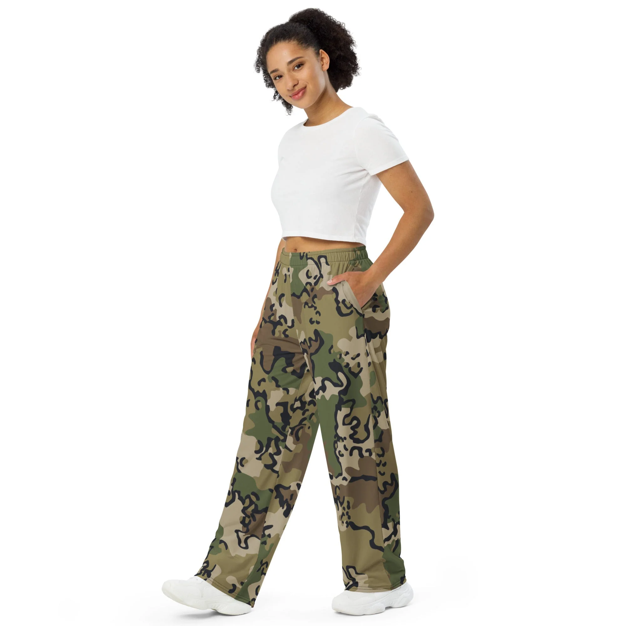 Alaska Chocolate Chip Multi-terrain CAMO Unisex Wide-Leg Leisure Pants - Image 4