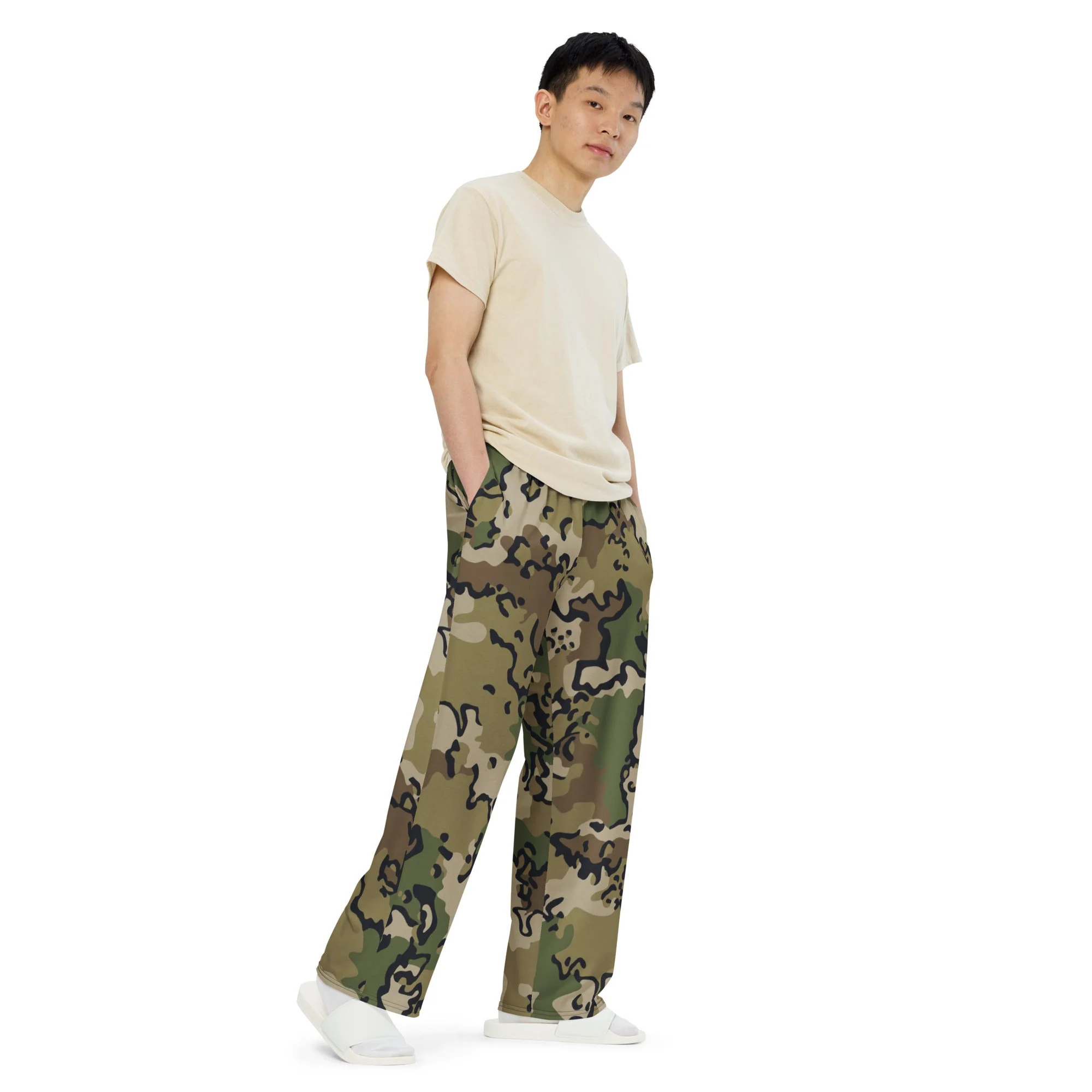 Alaska Chocolate Chip Multi-terrain CAMO Unisex Wide-Leg Leisure Pants - Image 5