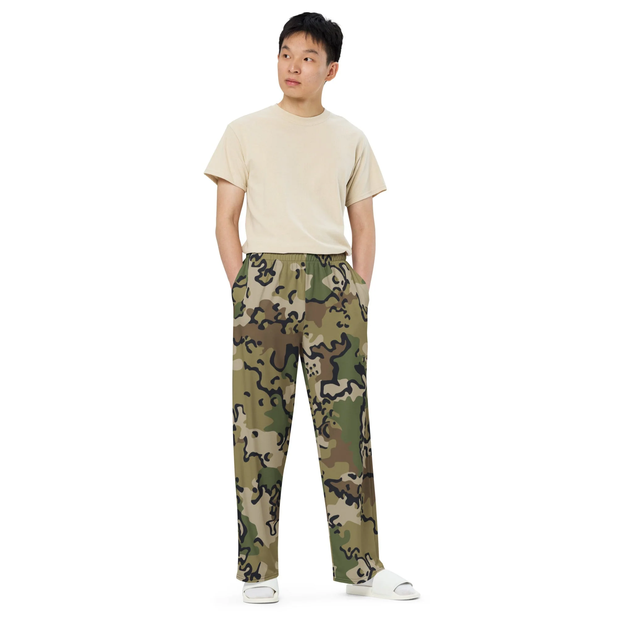 Alaska Chocolate Chip Multi-terrain CAMO Unisex Wide-Leg Leisure Pants - Image 7