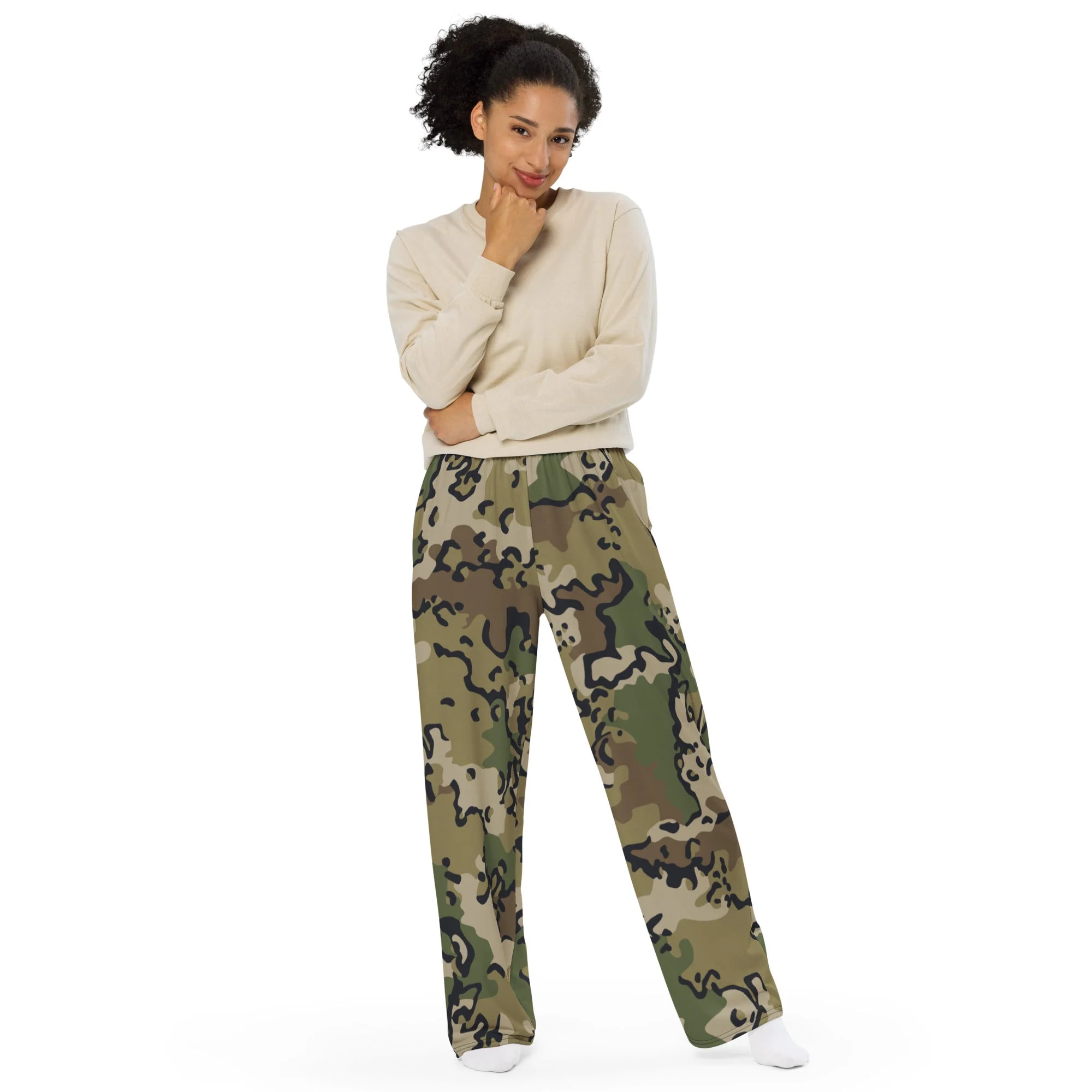Alaska Chocolate Chip Multi-terrain CAMO Unisex Wide-Leg Leisure Pants - Image 9