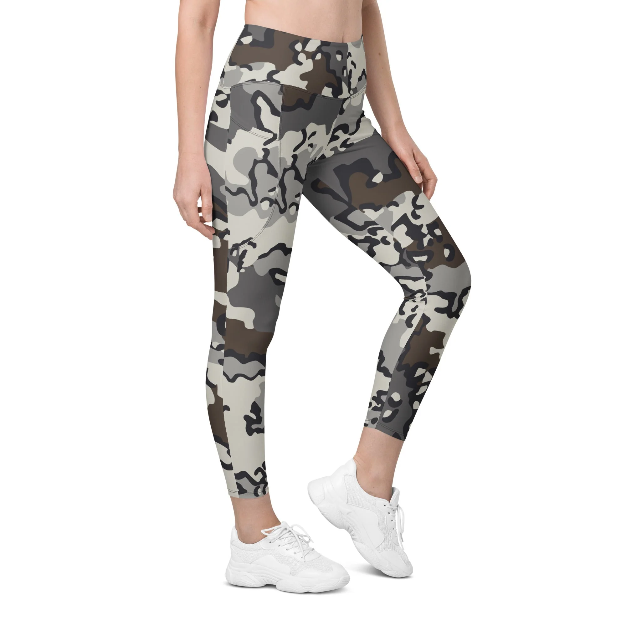 Alaska Chocolate Chip Tundra CAMO Womens Leggings with Pockets