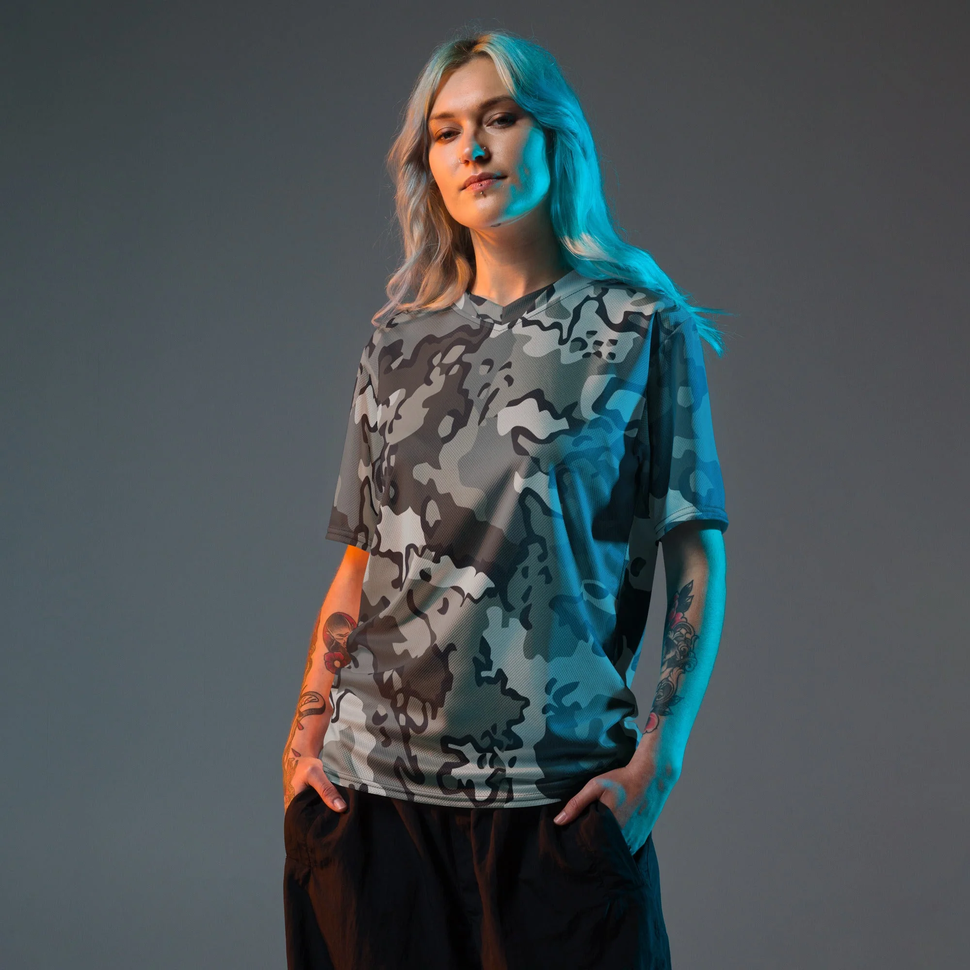Alaska Chocolate Chip Urban CAMO Unisex Sports Jersey - Image 6
