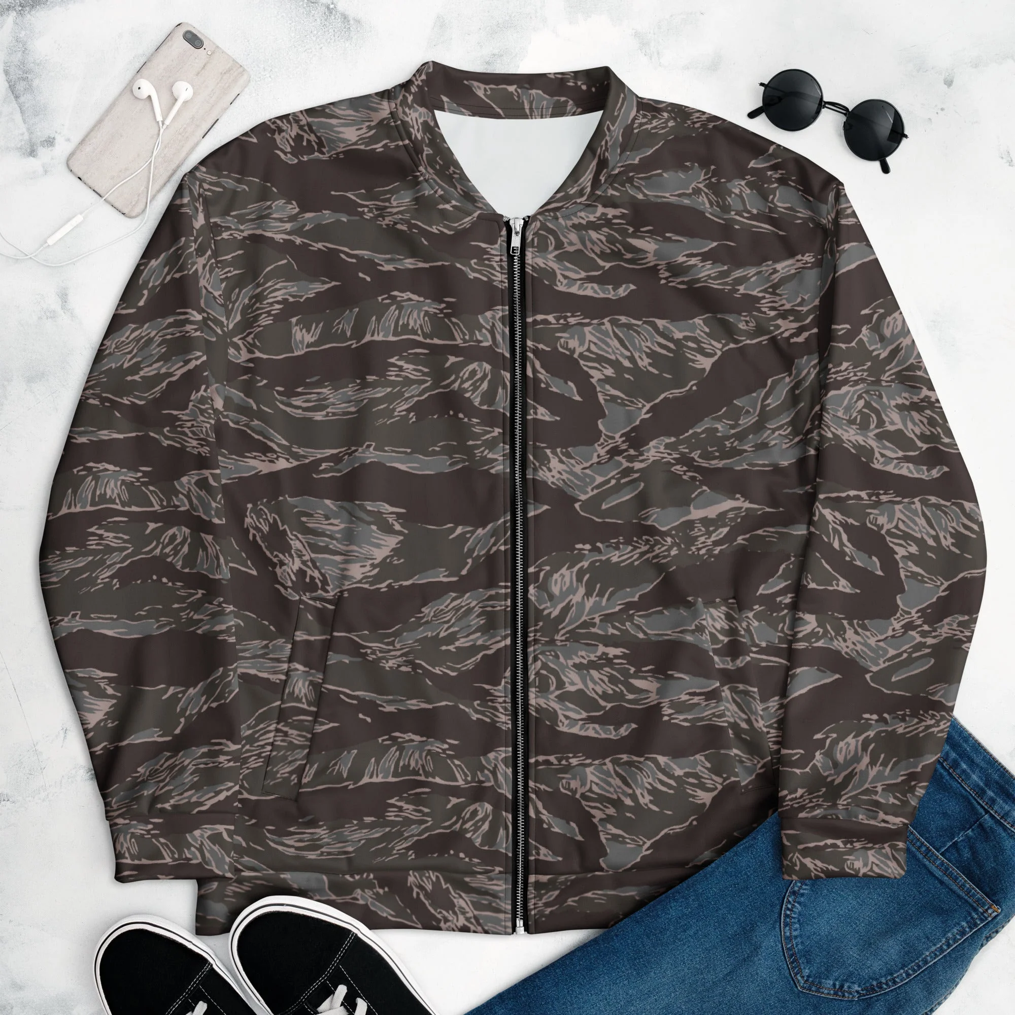 American Tiger Stripe Metro CAMO Unisex Bomber Jacket - Image 3