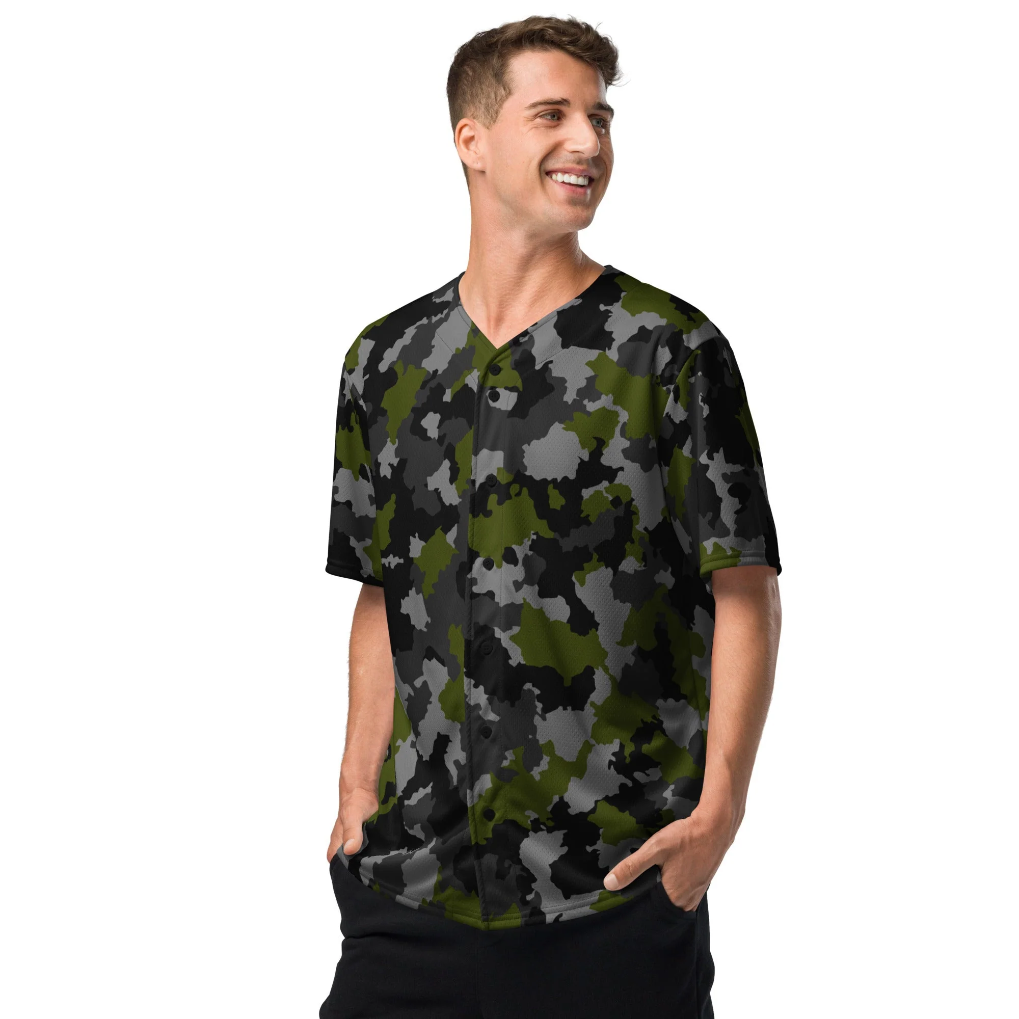 Alpha Jungle CAMO Unisex Baseball Jersey - Image 9