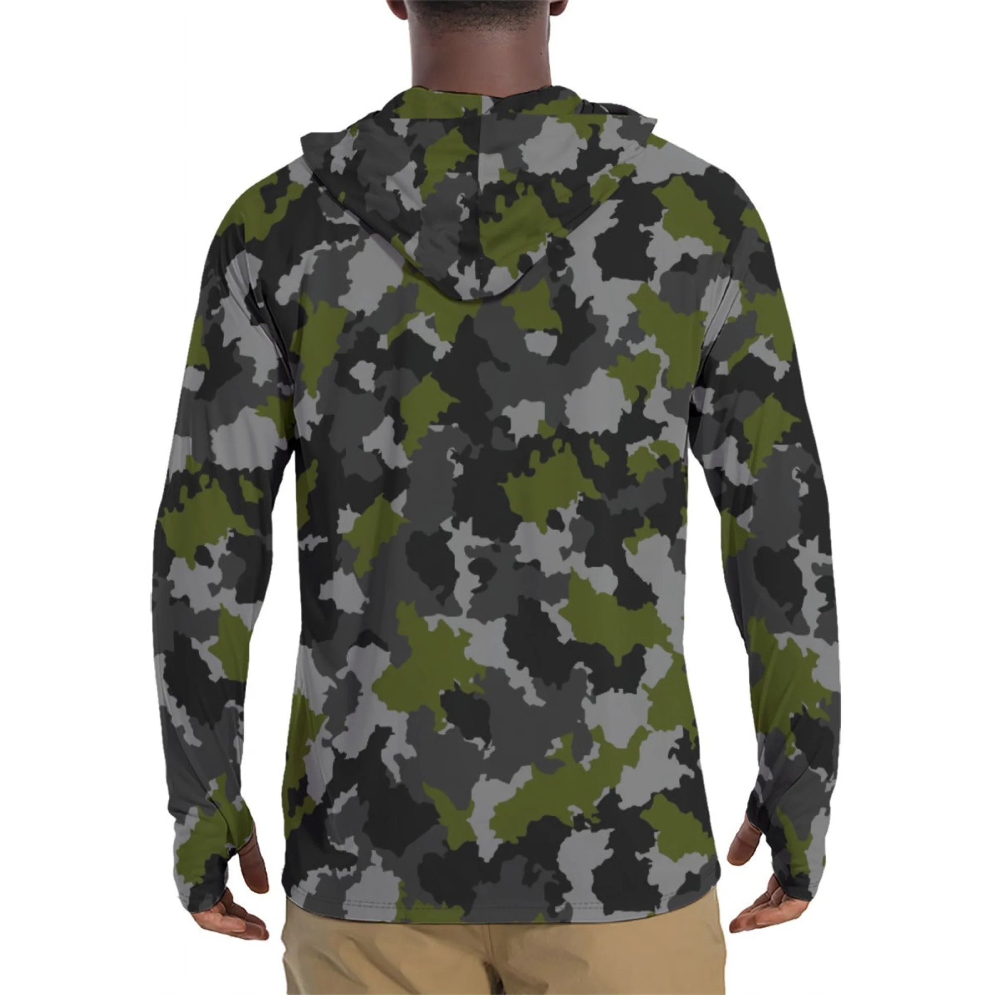 Alpha Jungle CAMO Mens Sunscreen Sports Hoodie With Thumb Holes - Image 2