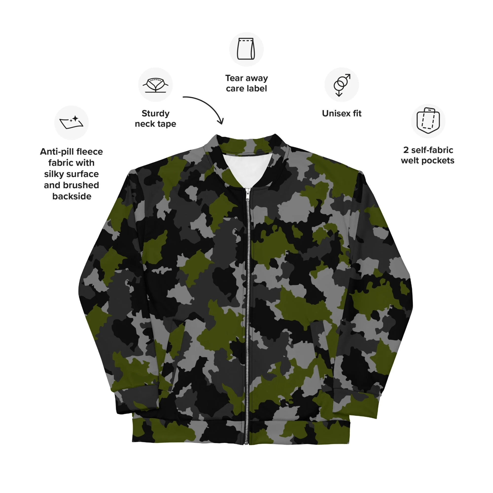 Alpha Jungle CAMO Unisex Bomber Jacket - Image 9