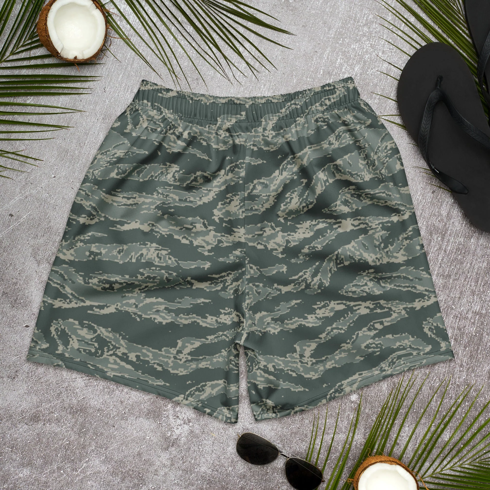 American Tiger Stripe Airman Battle Uniform (ABU) CAMO Unisex Athletic Long Shorts - Image 5