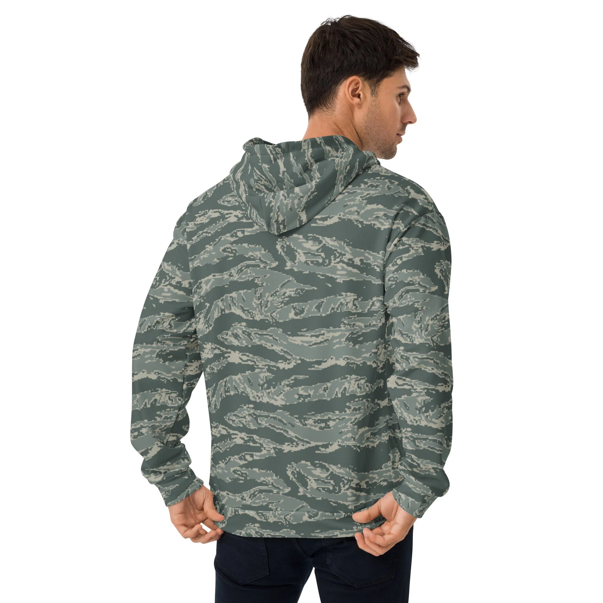 American Tiger Stripe Airman Battle Uniform (ABU) CAMO Unisex Hoodie - Image 3