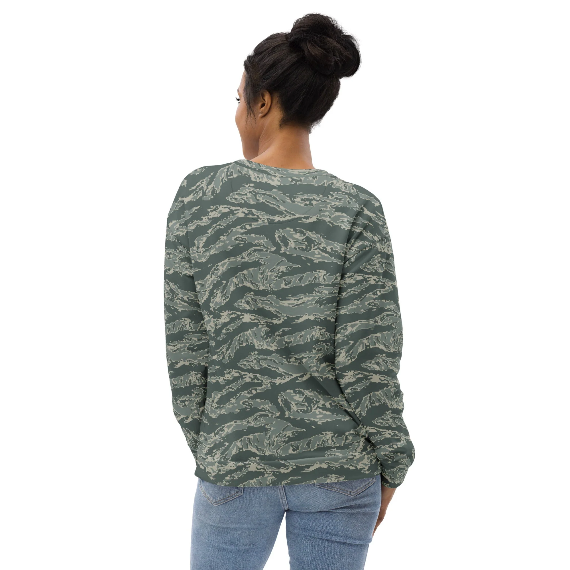 American Tiger Stripe Airman Battle Uniform (ABU) CAMO Unisex Sweatshirt - Image 13