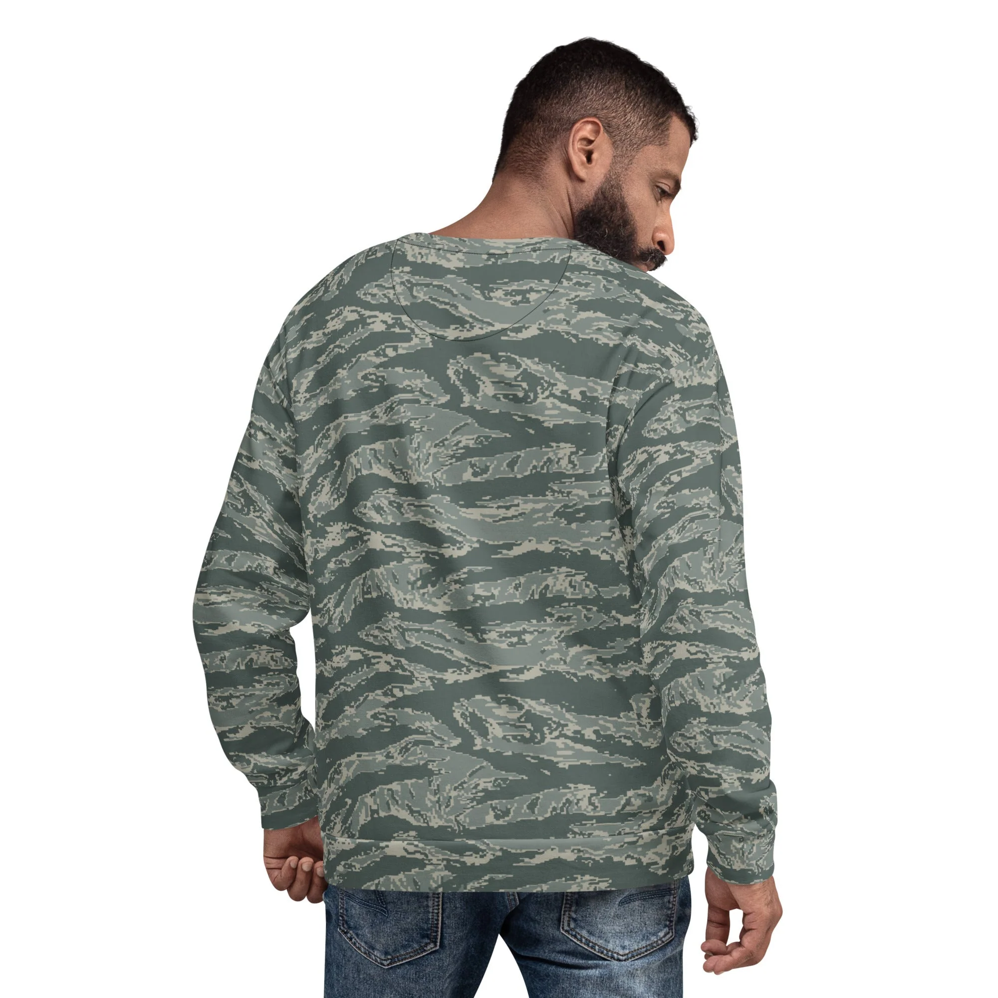 American Tiger Stripe Airman Battle Uniform (ABU) CAMO Unisex Sweatshirt - Image 15