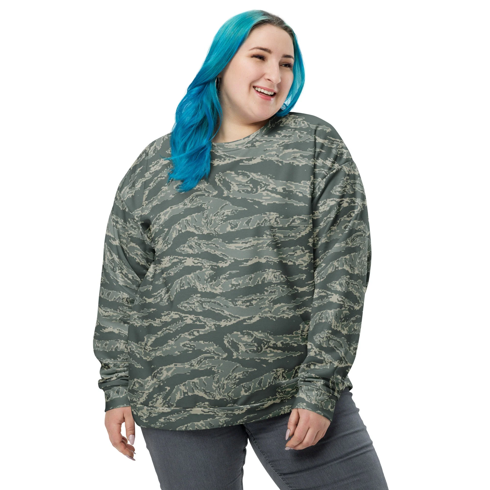 American Tiger Stripe Airman Battle Uniform (ABU) CAMO Unisex Sweatshirt - Image 7