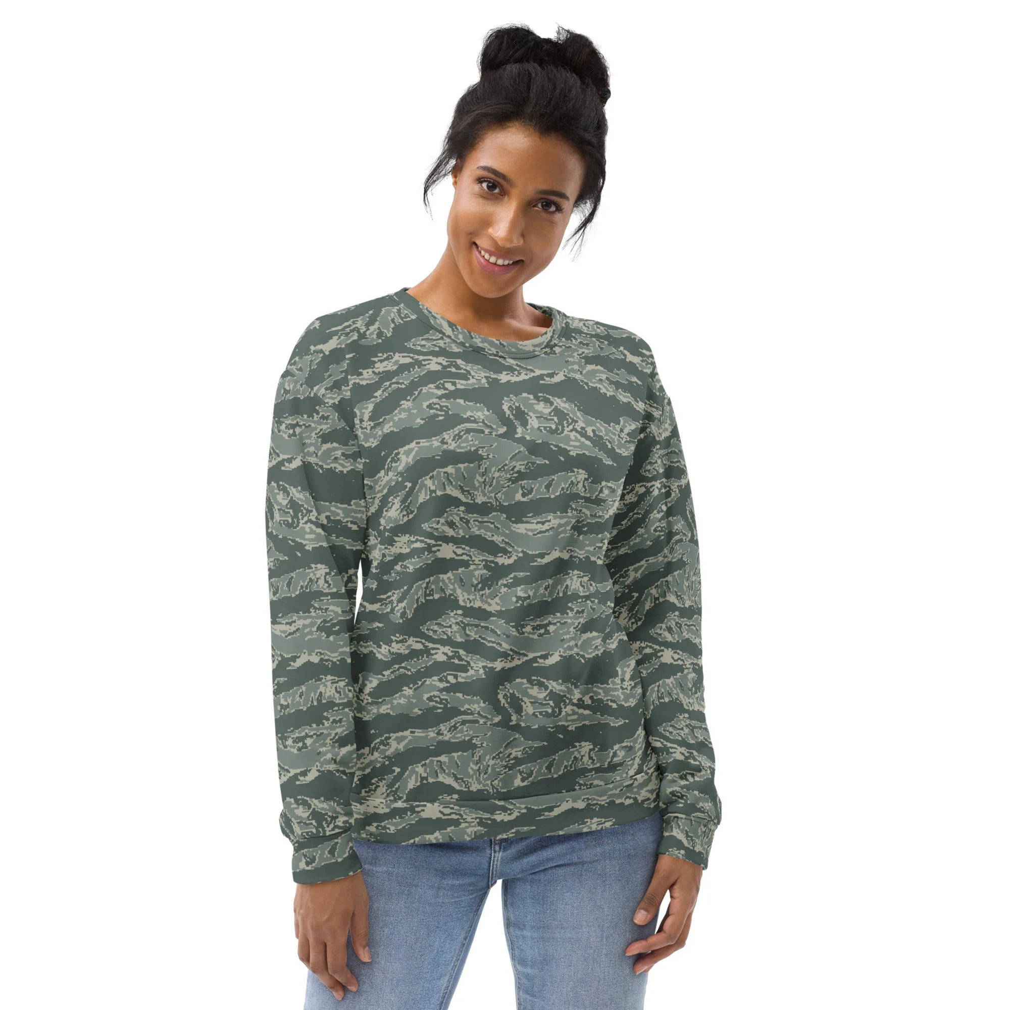 American Tiger Stripe Airman Battle Uniform (ABU) CAMO Unisex Sweatshirt - Image 8