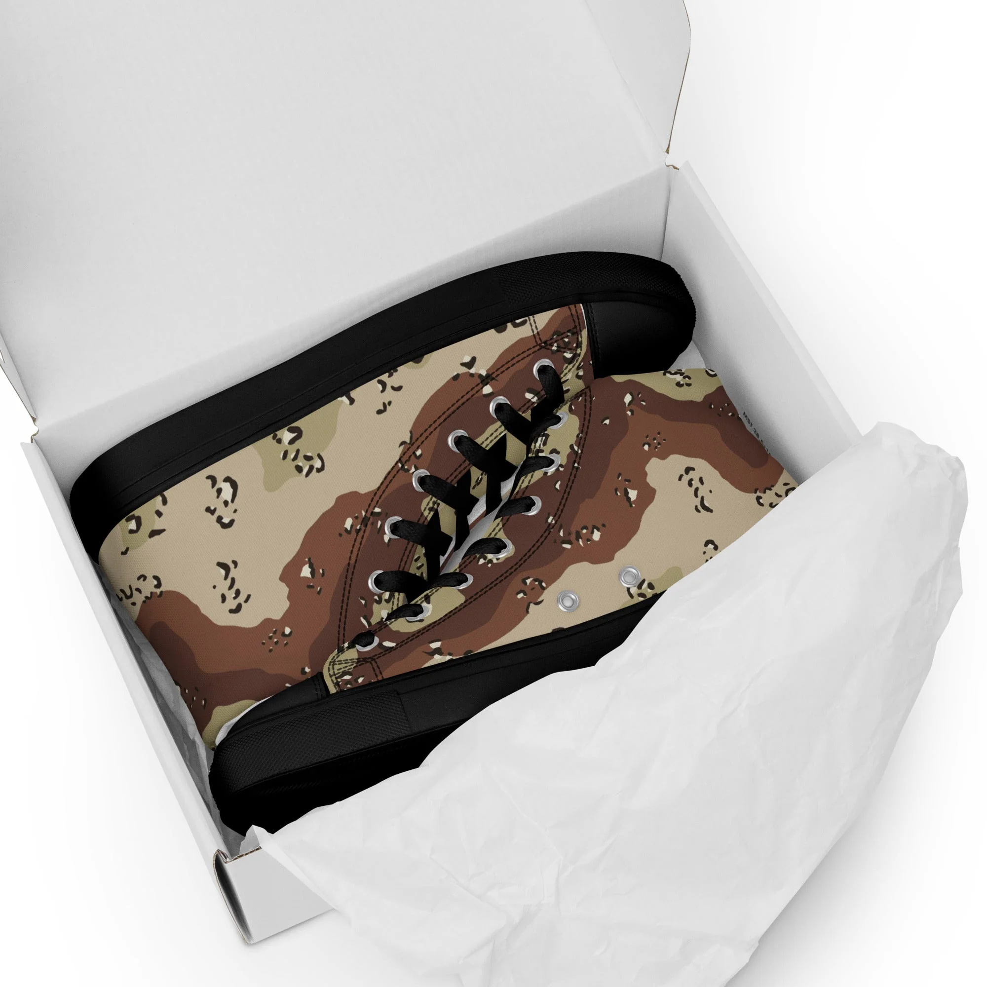 American Chocolate Chip Desert Battle Dress Uniform (DBDU) CAMO Mens High-Top Canvas Shoes - Image 3