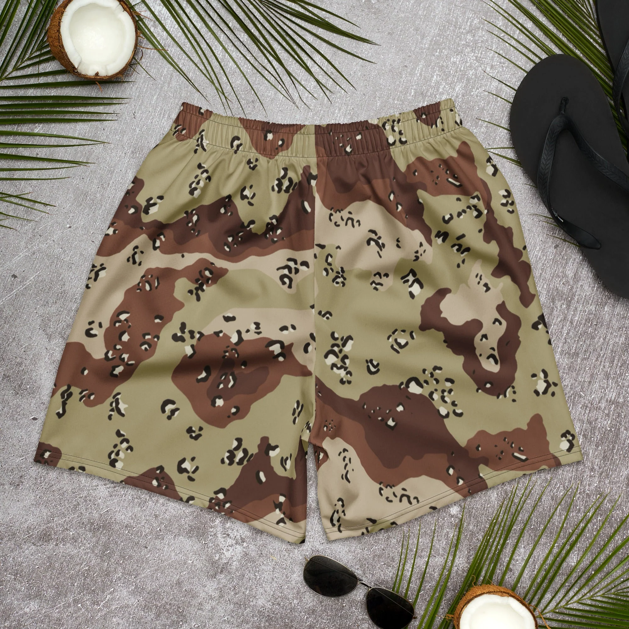 American Chocolate Chip Desert Battle Dress Uniform (DBDU) CAMO Unisex Athletic Long Shorts - Image 3