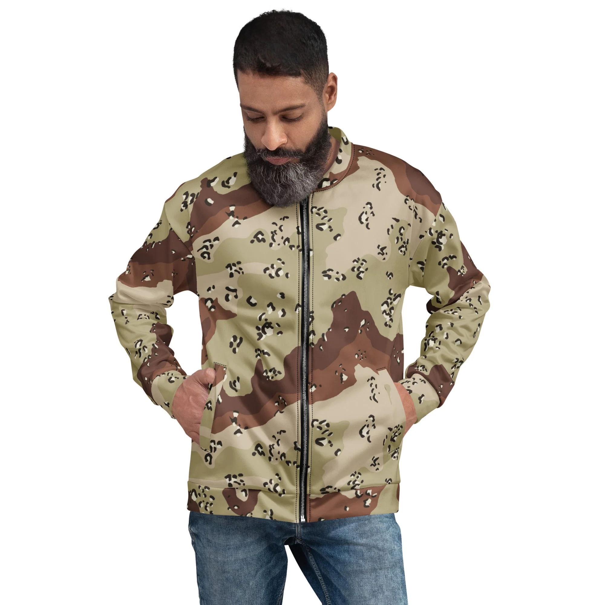 American Chocolate Chip Desert Battle Dress Uniform (DBDU) CAMO Unisex Bomber Jacket