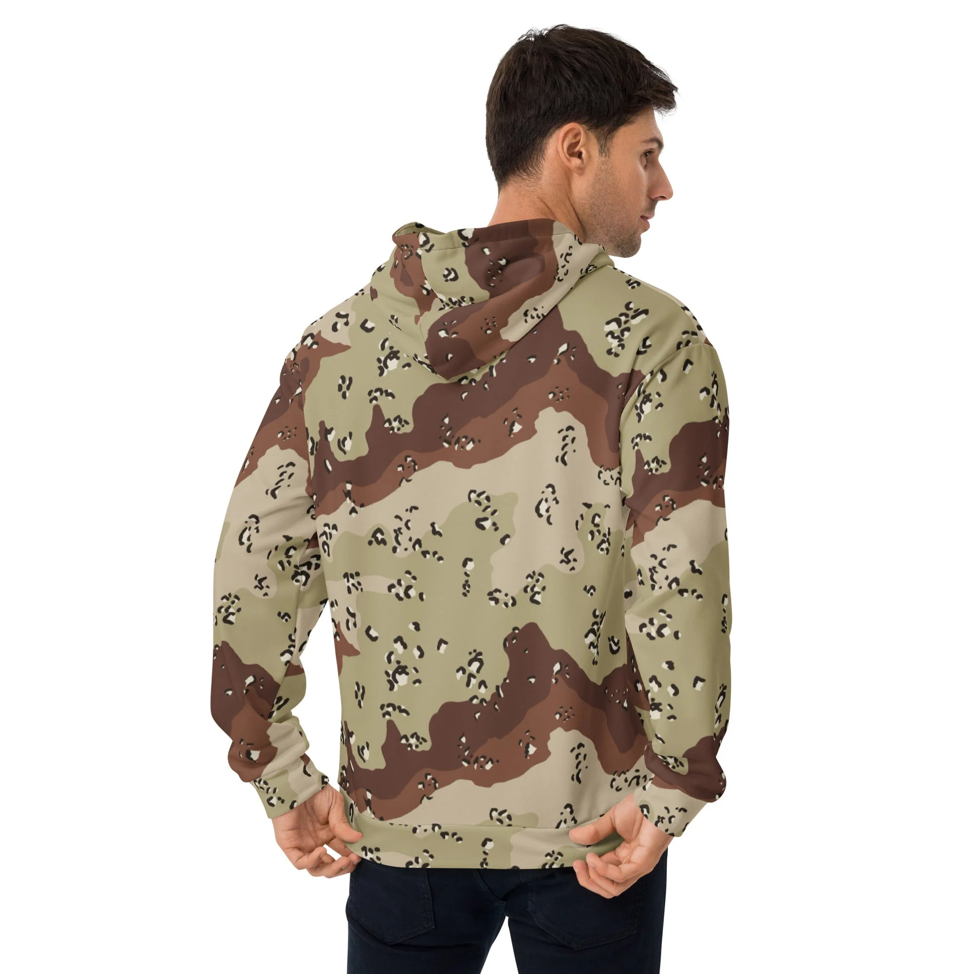 American Chocolate Chip Desert Battle Dress Uniform (DBDU) CAMO Unisex Hoodie - Image 3