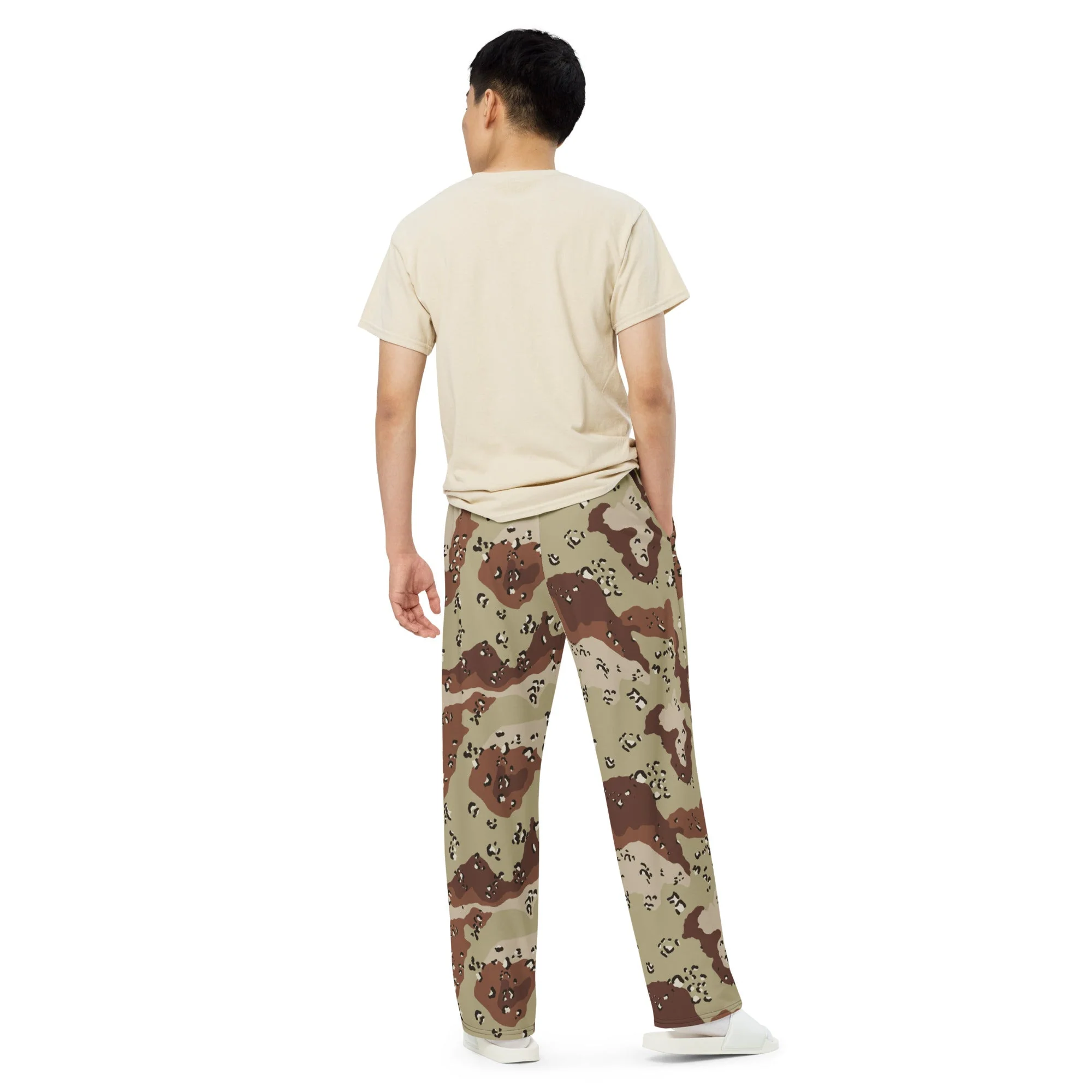 American Chocolate Chip Desert Battle Dress Uniform (DBDU) CAMO Unisex Wide-Leg Leisure Pants - Image 4