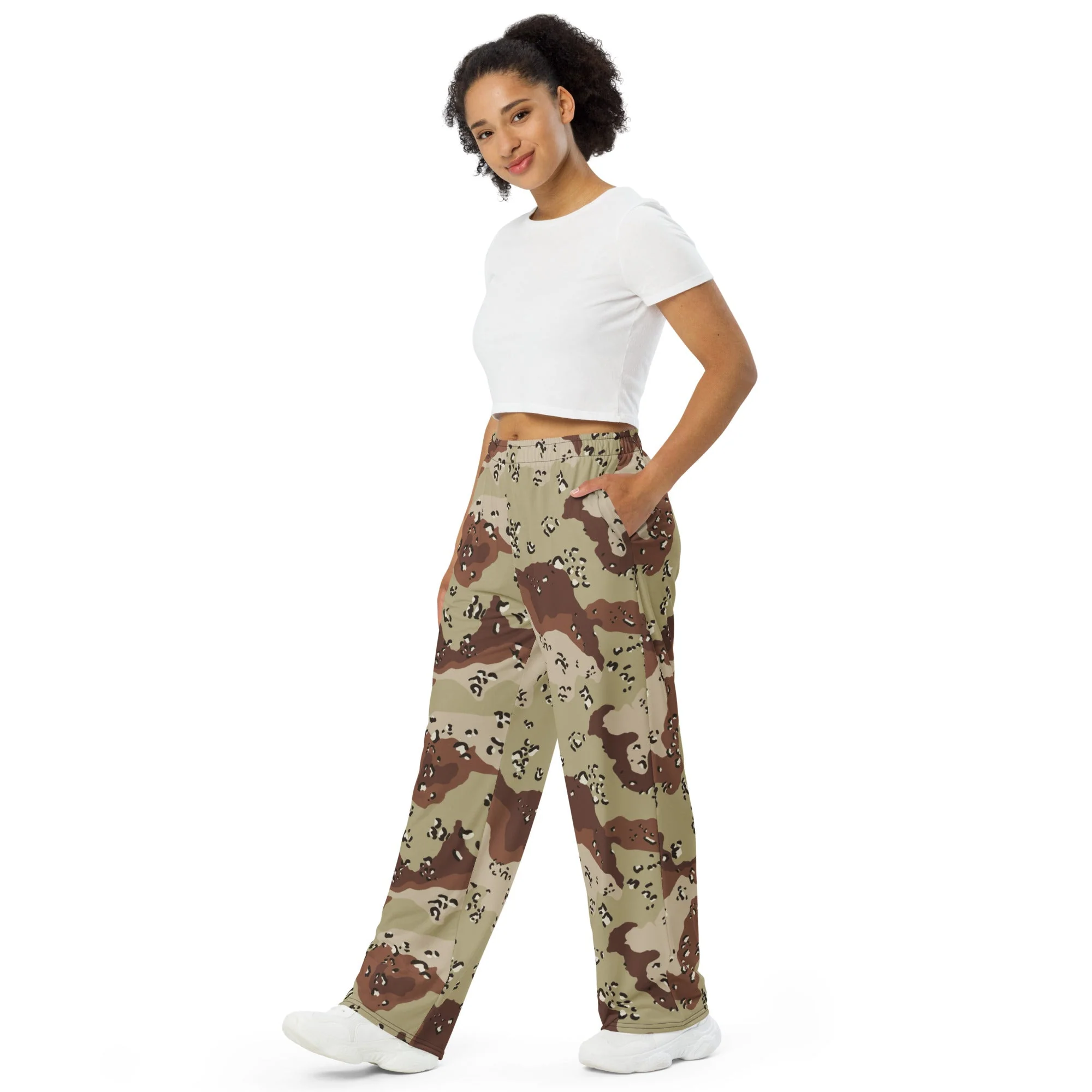 American Chocolate Chip Desert Battle Dress Uniform (DBDU) CAMO Unisex Wide-Leg Leisure Pants - Image 5