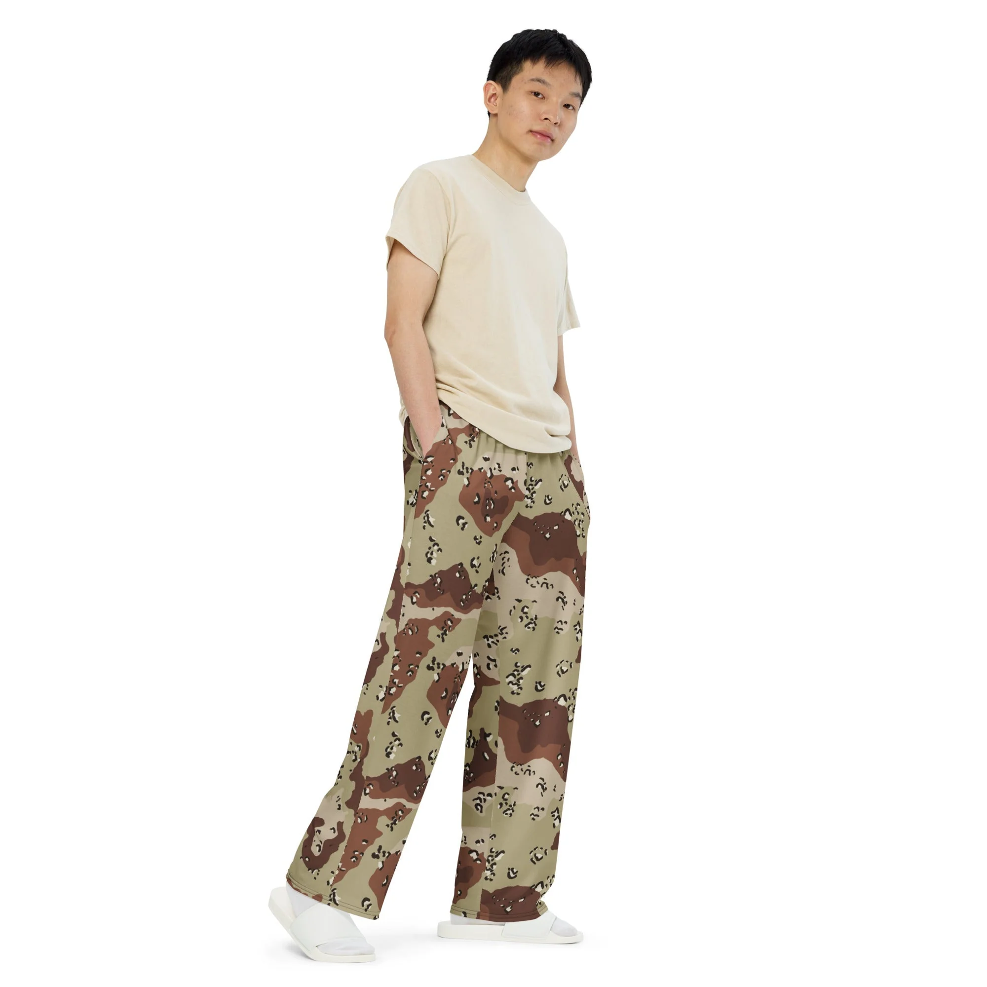 American Chocolate Chip Desert Battle Dress Uniform (DBDU) CAMO Unisex Wide-Leg Leisure Pants - Image 6