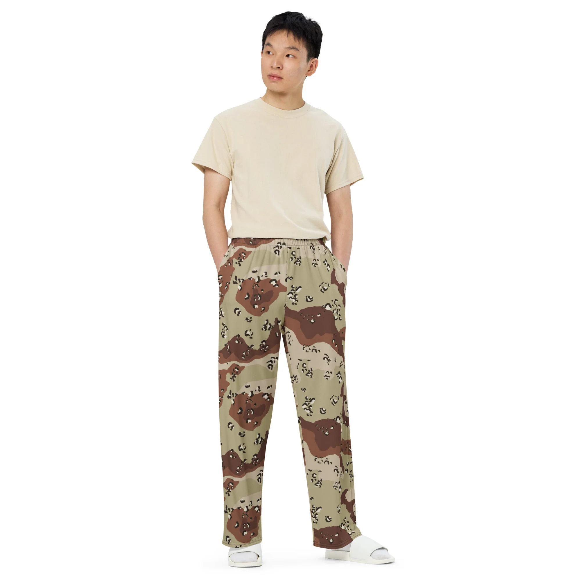 American Chocolate Chip Desert Battle Dress Uniform (DBDU) CAMO Unisex Wide-Leg Leisure Pants - Image 8