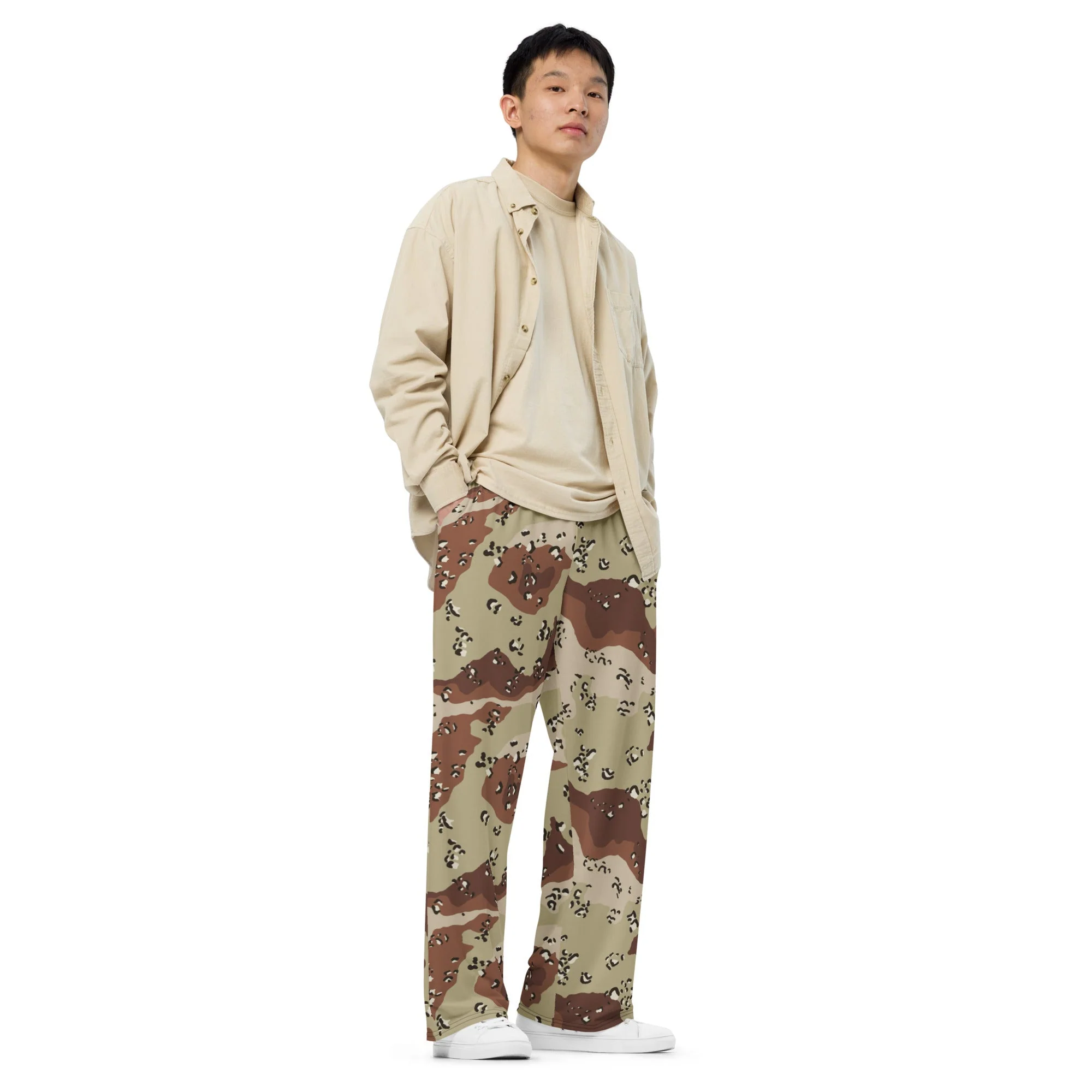 American Chocolate Chip Desert Battle Dress Uniform (DBDU) CAMO Unisex Wide-Leg Leisure Pants - Image 9