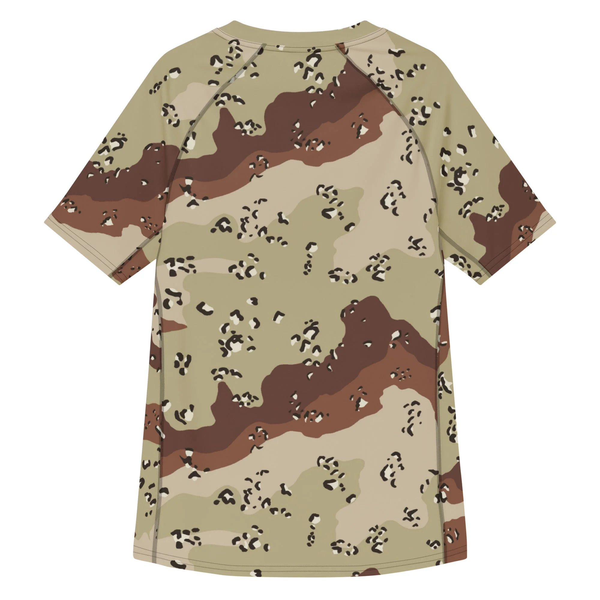 American Chocolate Chip Desert Battle Dress Uniform (DBDU) CAMO Mens Short-Sleeve Rash Guard - Image 2