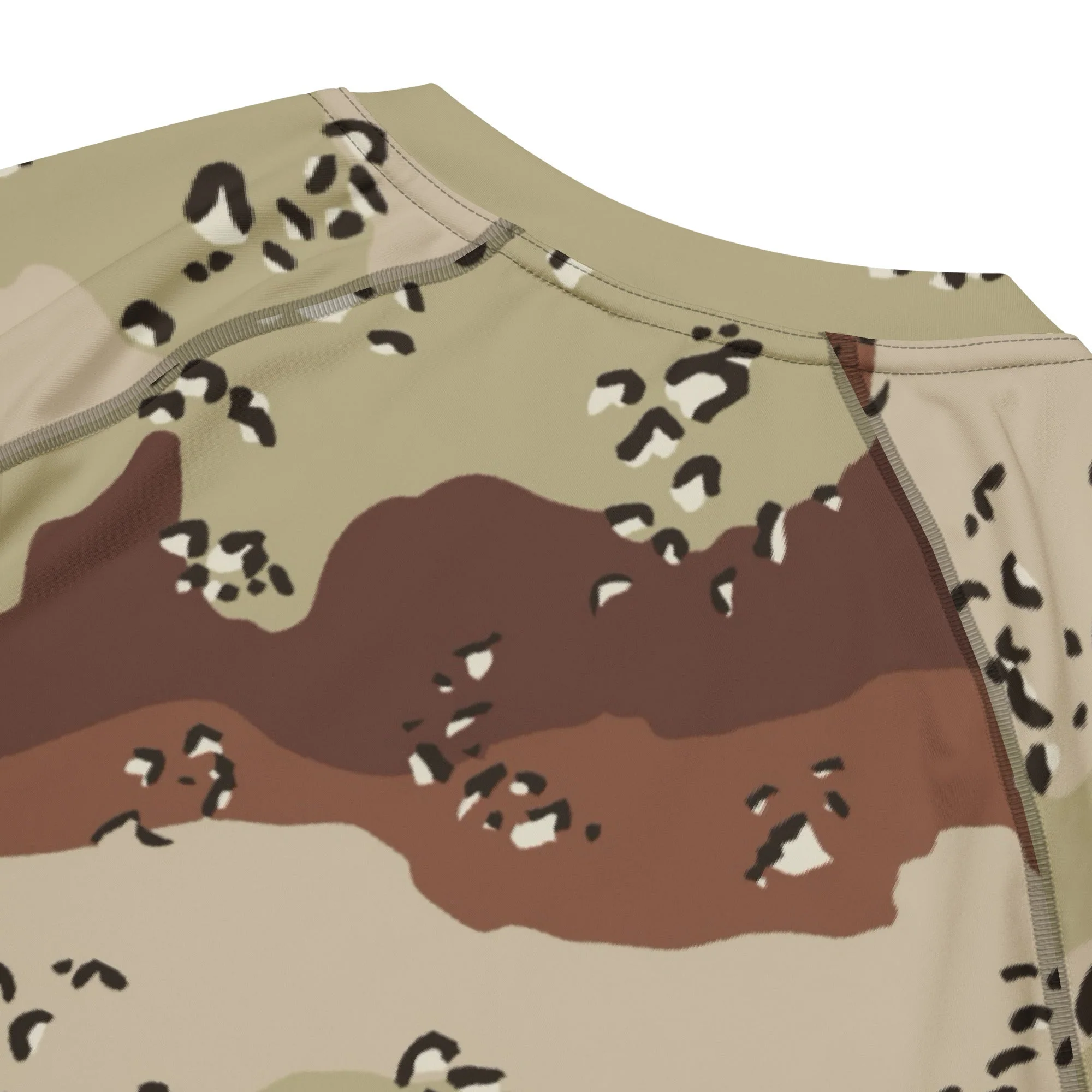American Chocolate Chip Desert Battle Dress Uniform (DBDU) CAMO Mens Short-Sleeve Rash Guard - Image 8
