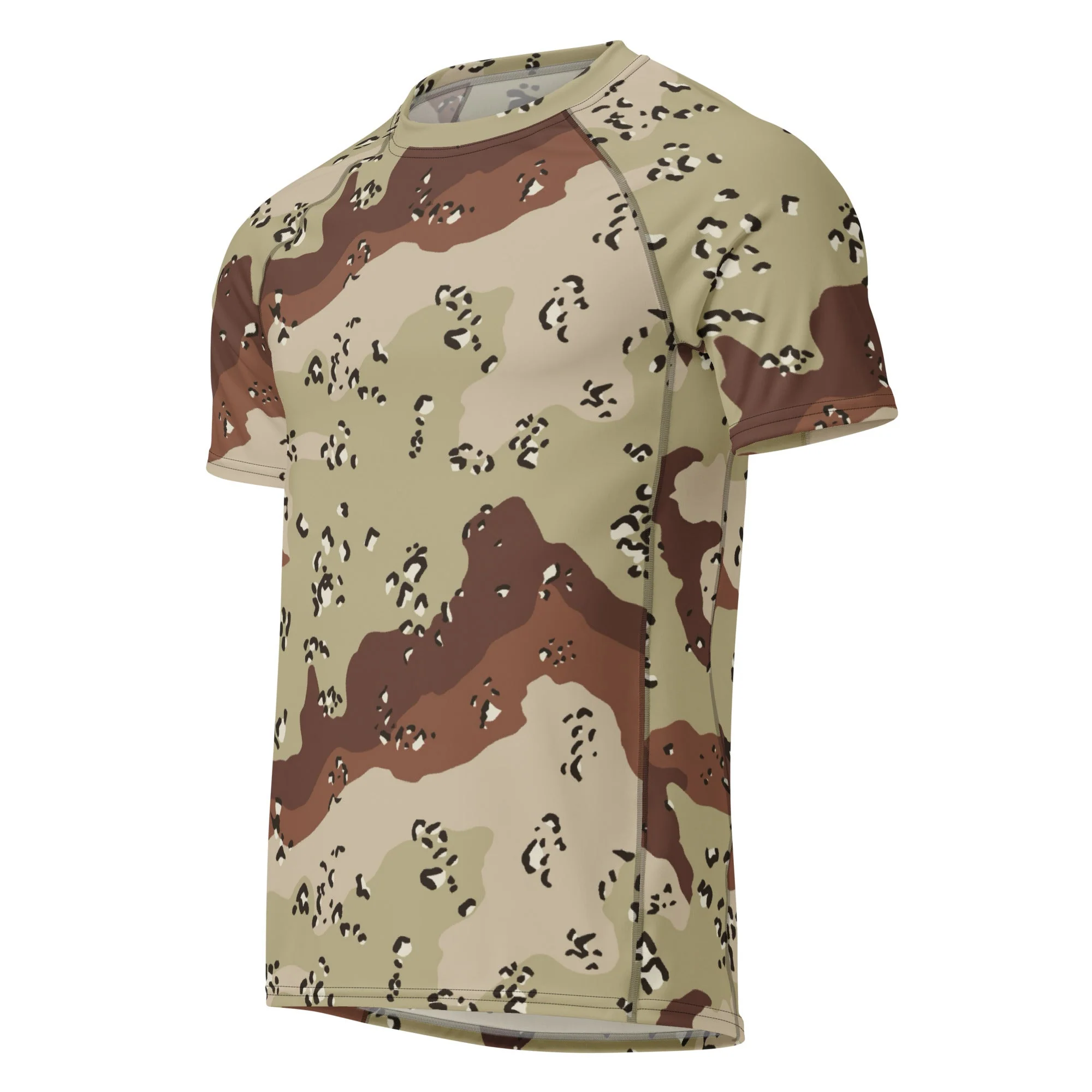 American Chocolate Chip Desert Battle Dress Uniform (DBDU) CAMO Mens Short-Sleeve Rash Guard - Image 9
