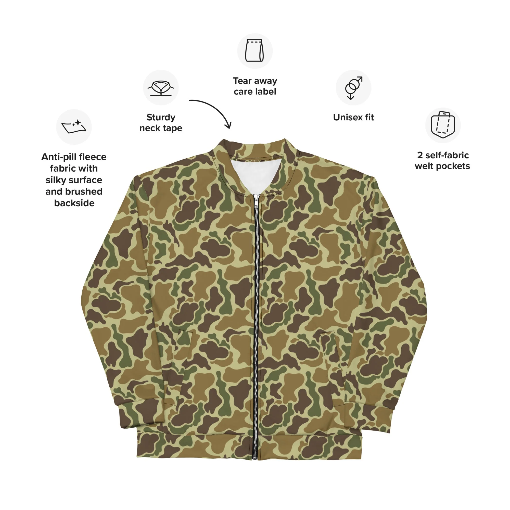 American Duck Hunter Advisor CAMO Unisex Bomber Jacket - Image 9
