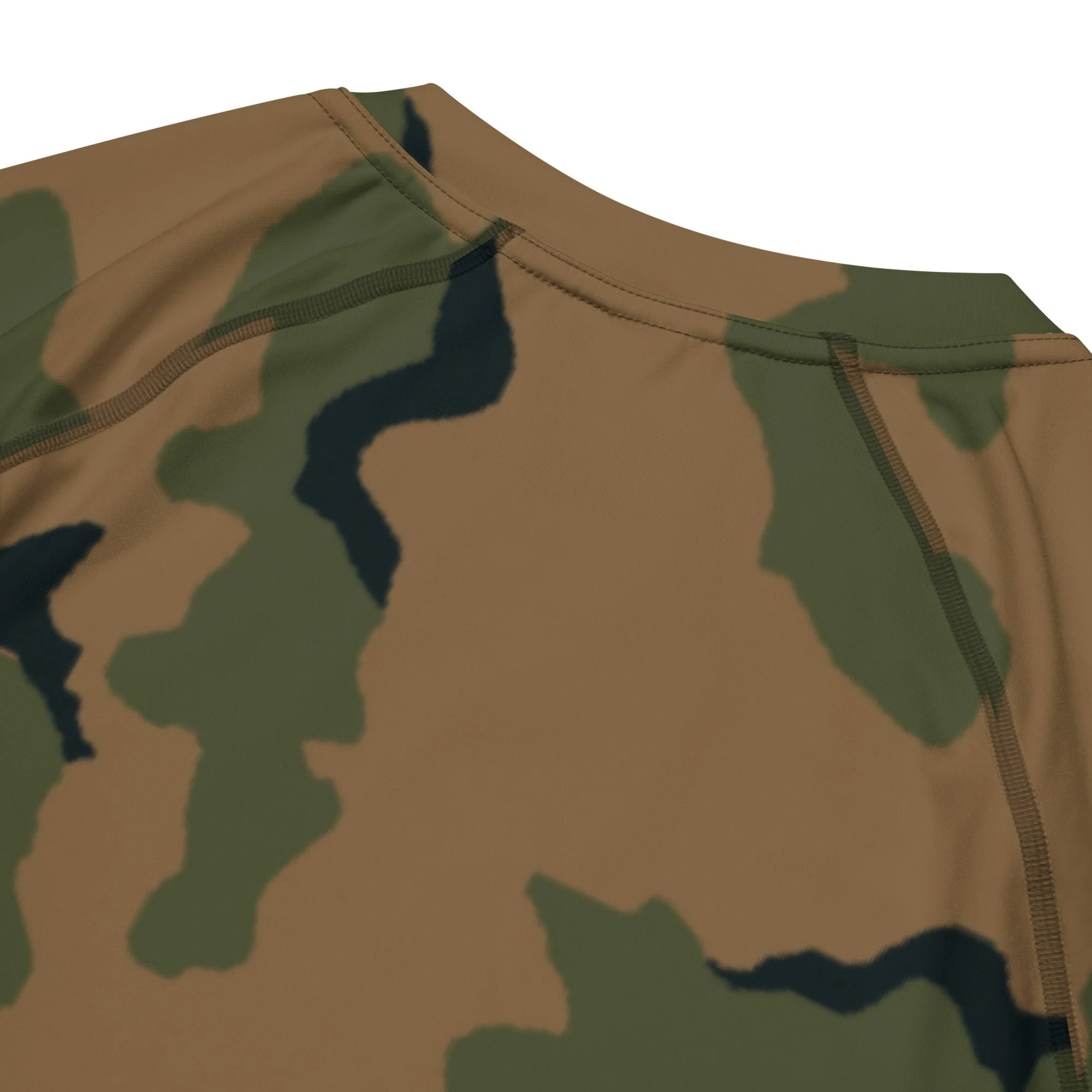 American Coffee Stain Mountain CAMO Mens Short-Sleeve Rash Guard - Image 7