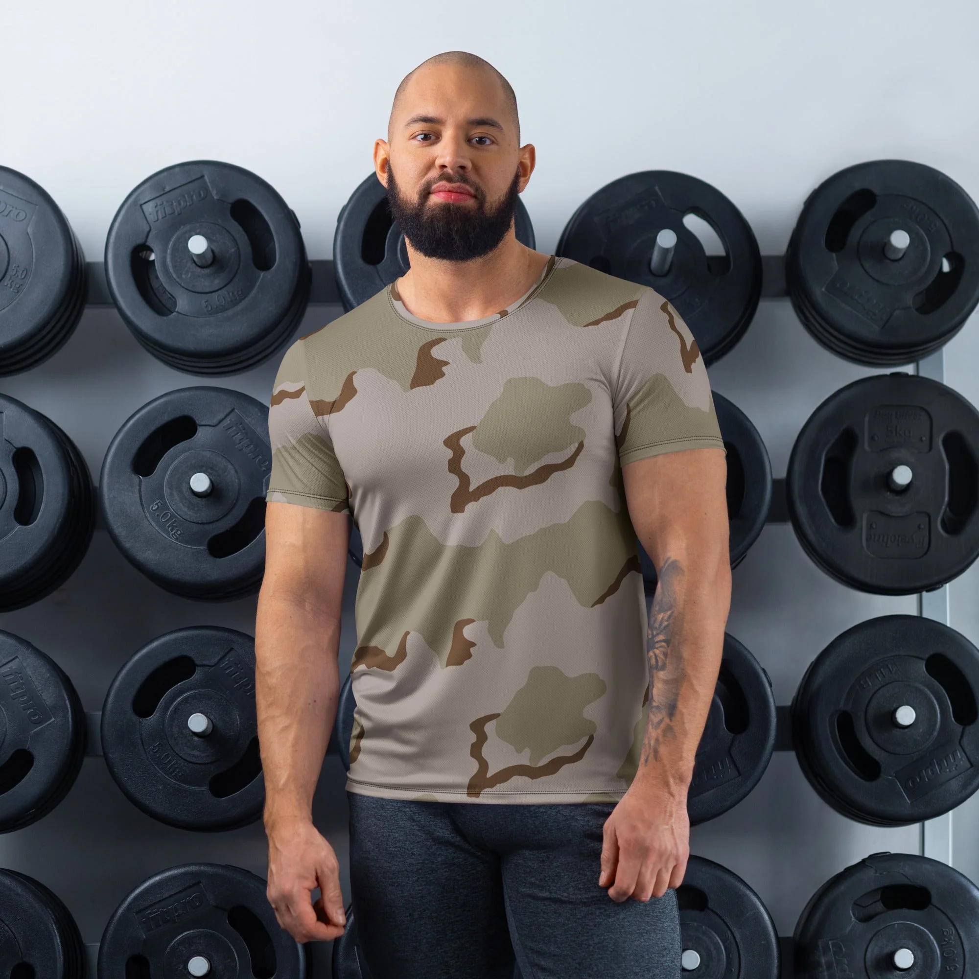 American Coffee Stain Desert Combat Uniform (DCU) CAMO Mens Athletic T-Shirt