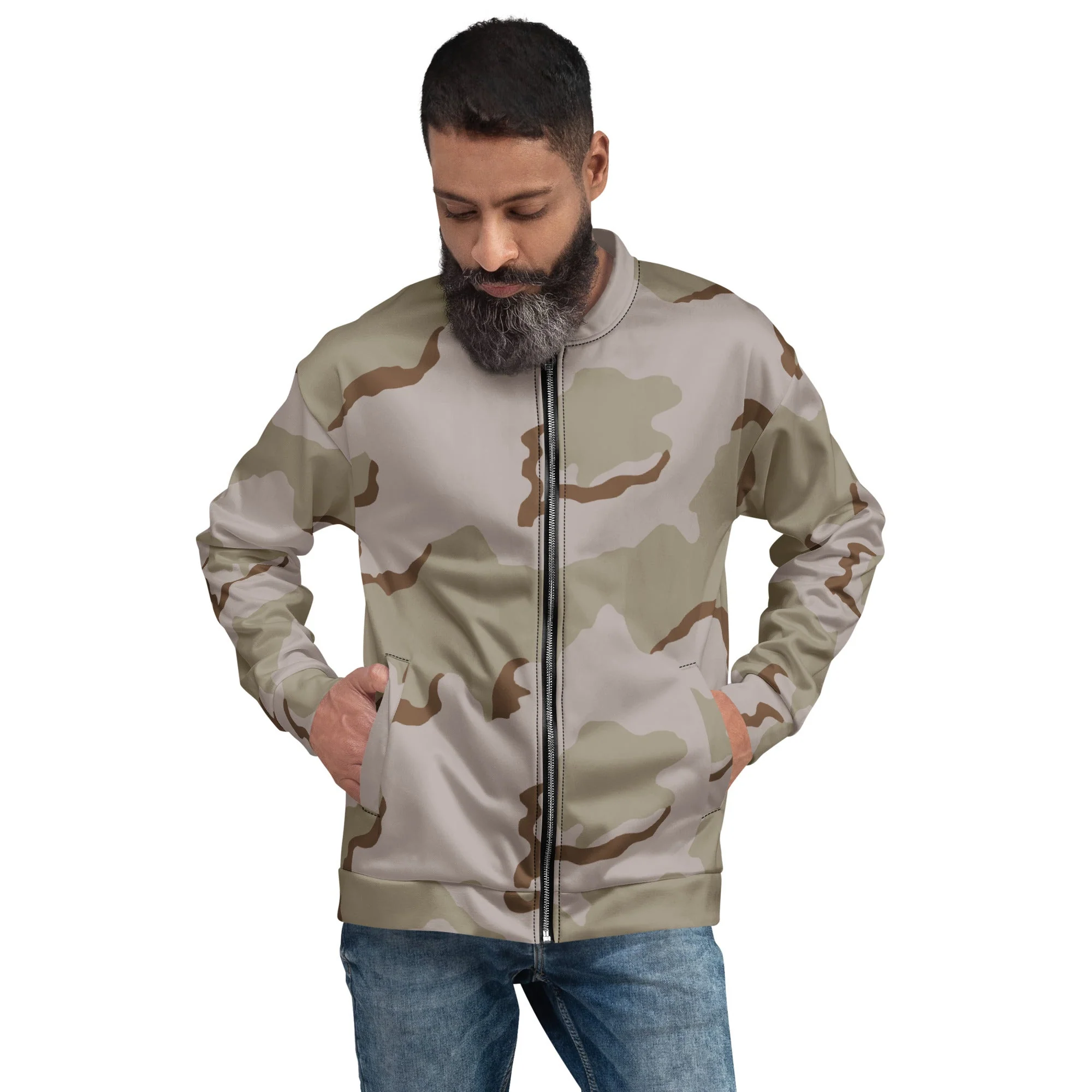 American Coffee Stain Desert Combat Uniform (DCU) CAMO Unisex Bomber Jacket