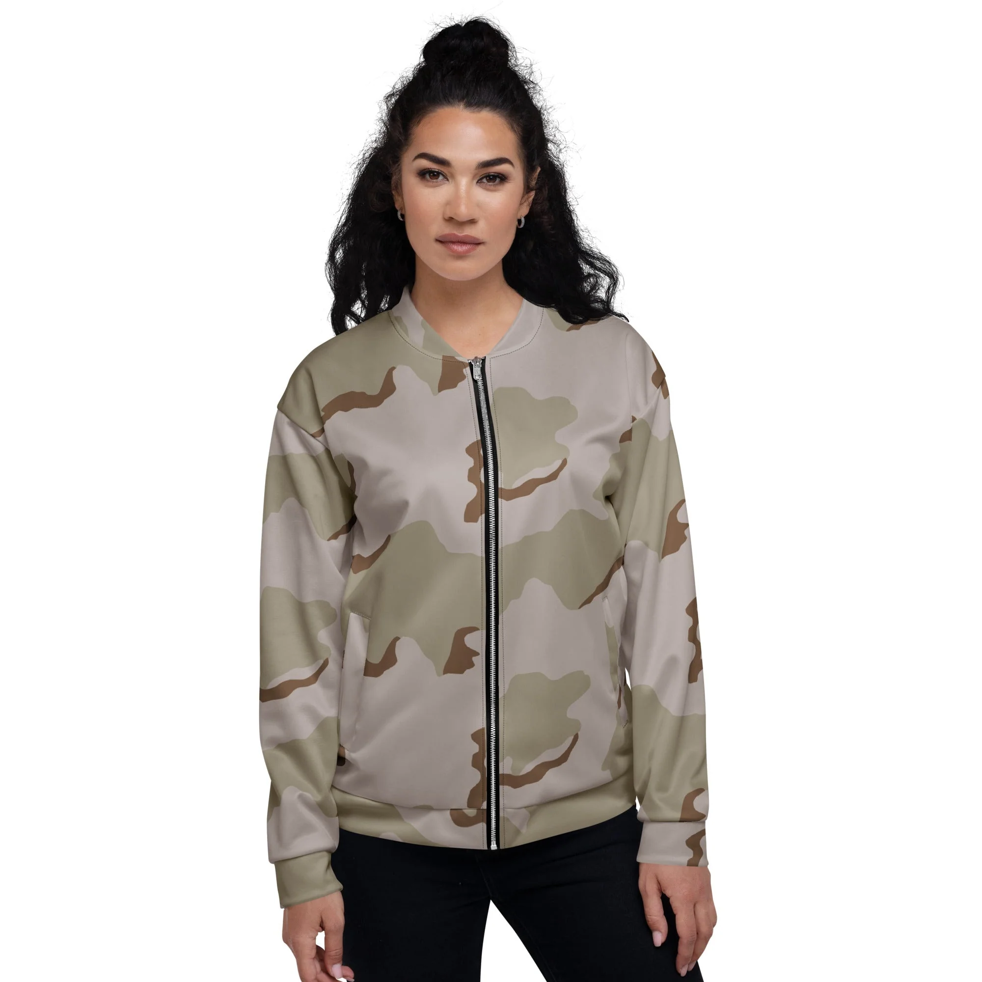American Coffee Stain Desert Combat Uniform (DCU) CAMO Unisex Bomber Jacket - Image 4