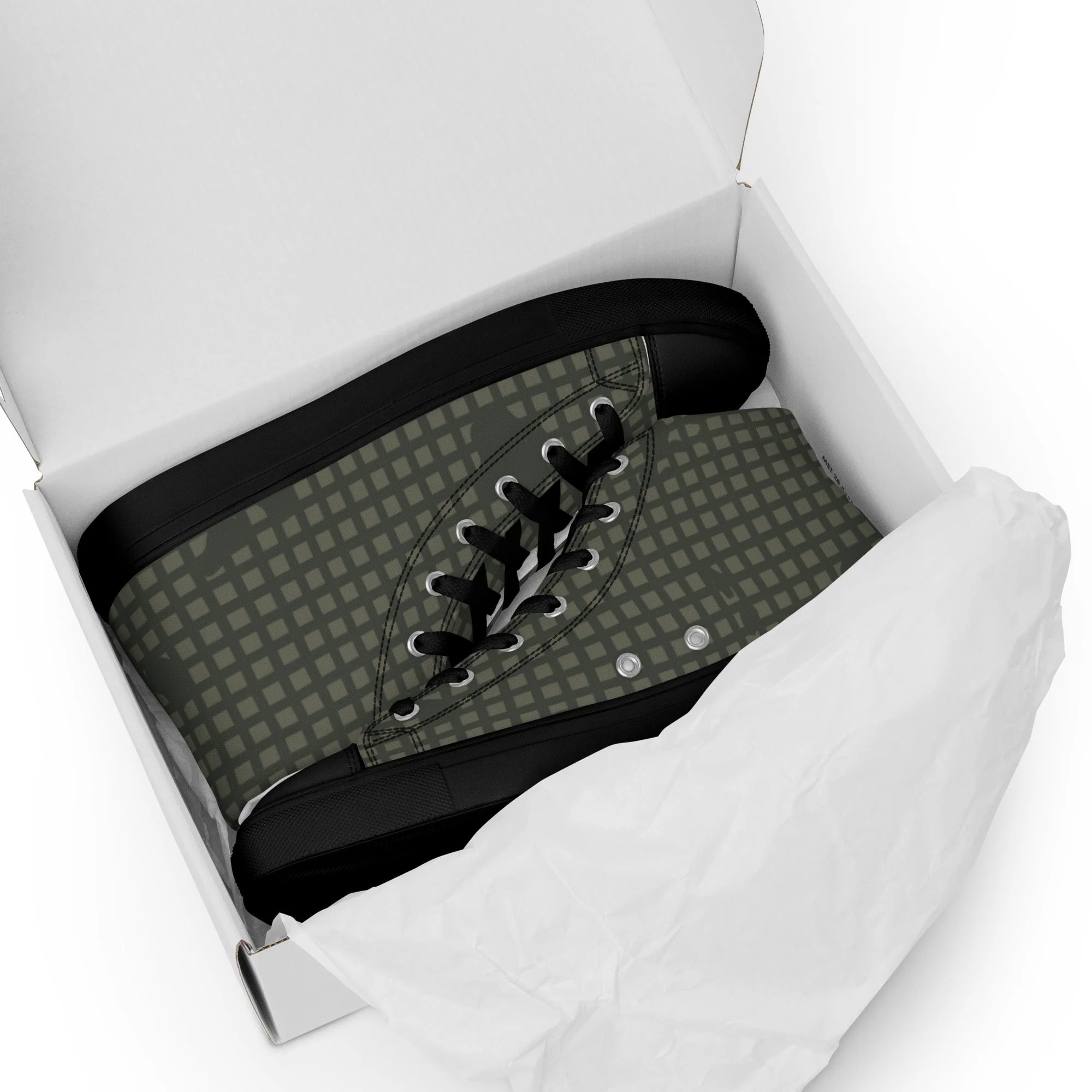 American Desert Night Camouflage Pattern (DNCP) CAMO Mens High-Top Canvas Shoes - Image 3