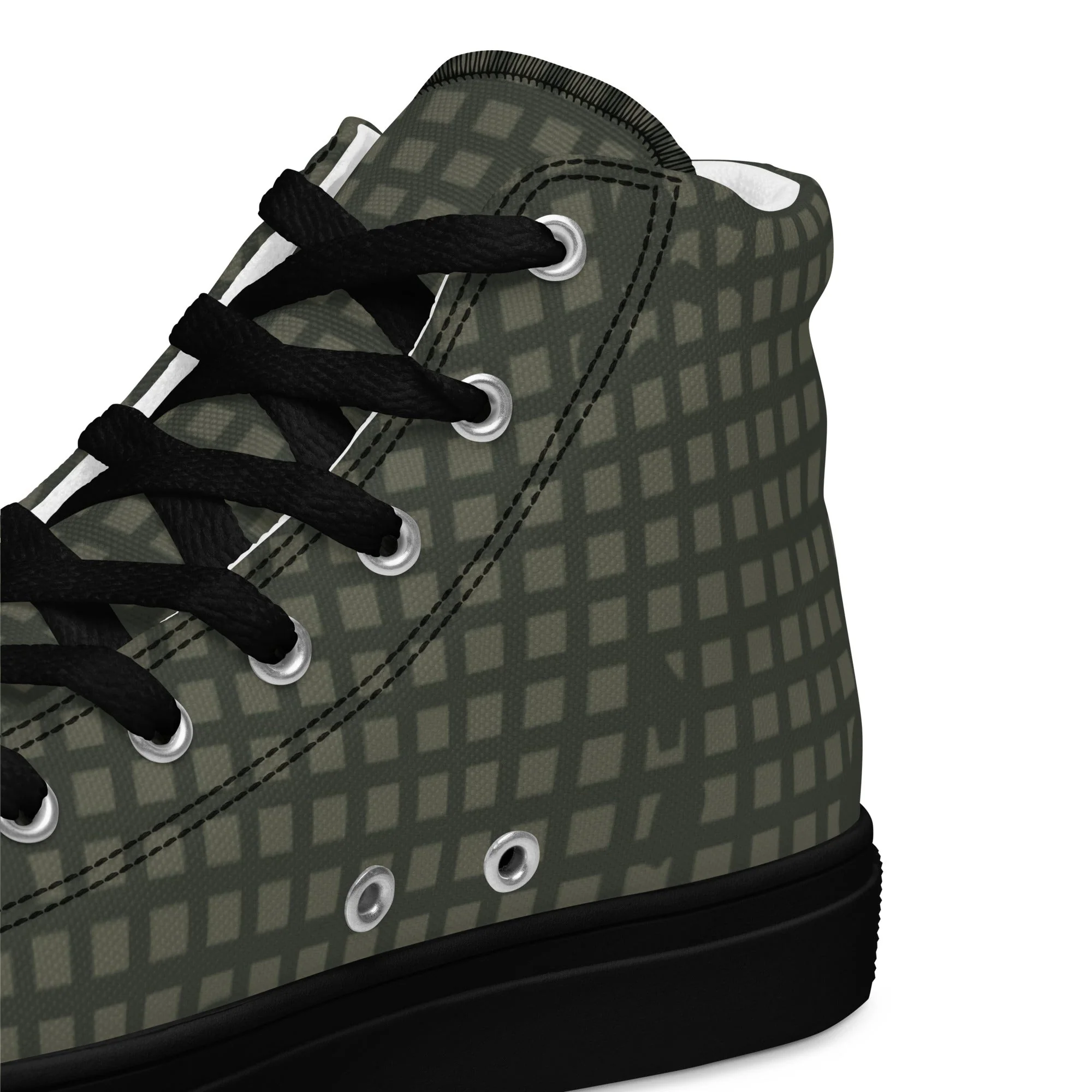 American Desert Night Camouflage Pattern (DNCP) CAMO Mens High-Top Canvas Shoes - Image 4