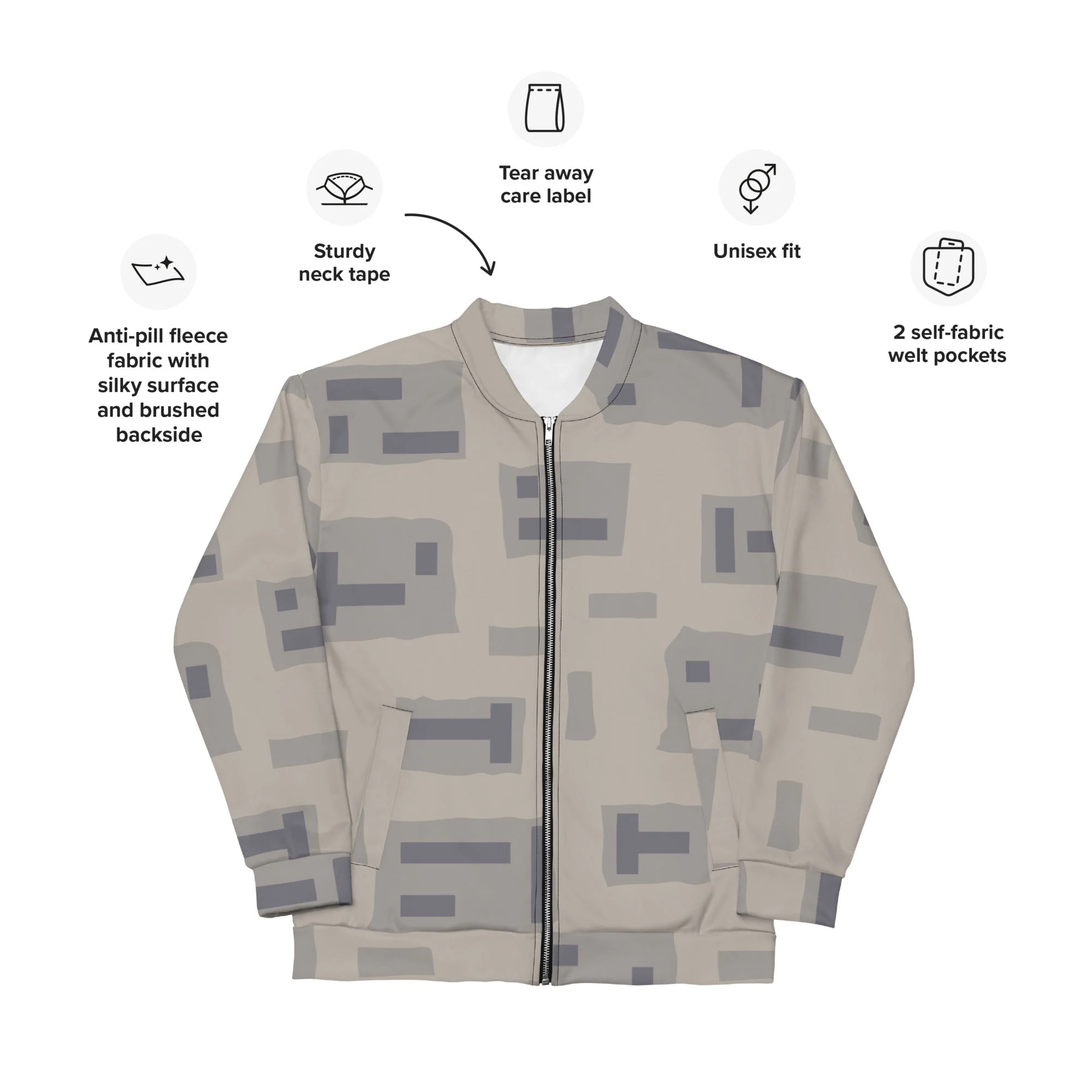 American T-Block Desert CAMO Unisex Bomber Jacket - Image 9