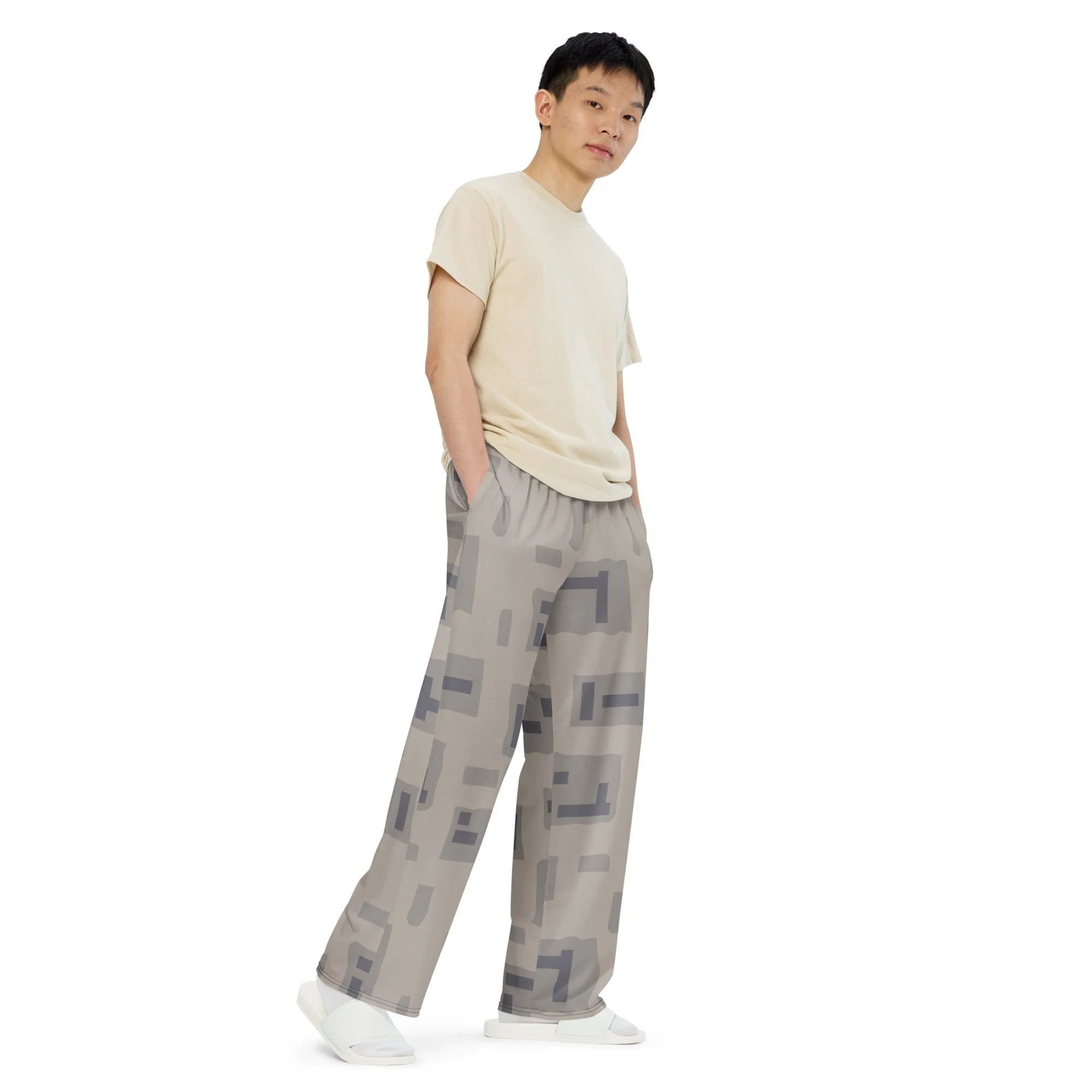 American T-Block Desert CAMO Unisex Wide-Leg Leisure Pants - Image 6