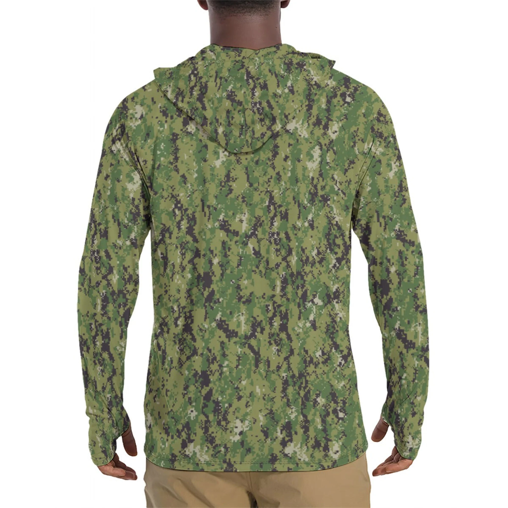 American Digital AOR-2 CAMO Mens Sunscreen Sports Hoodie With Thumb Holes - Image 2