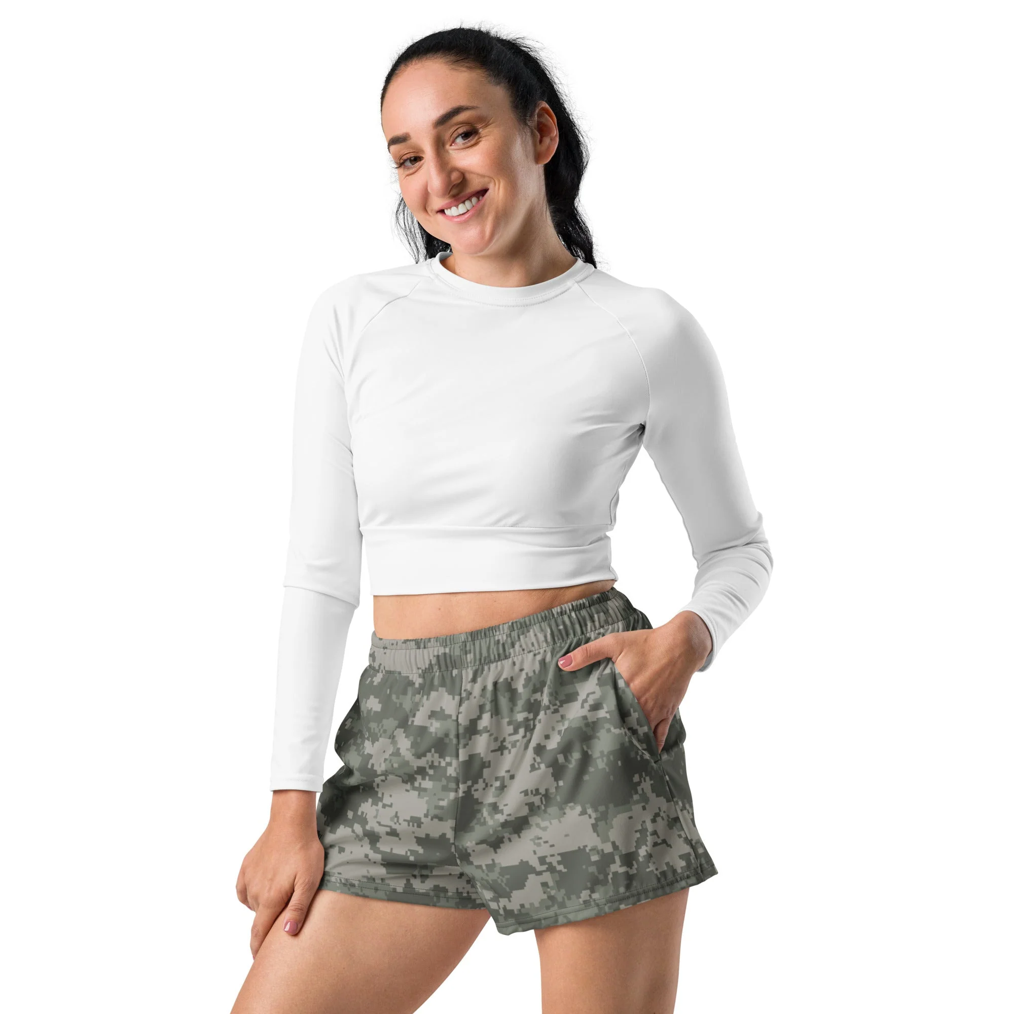 American Digital Army Combat Uniform (ACU) CAMO Unisex Athletic Shorts - Image 5