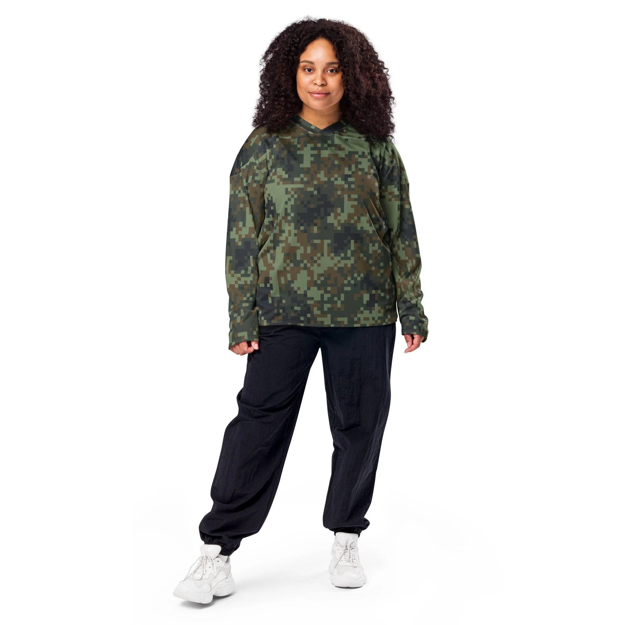 American Digital Dual-Tex Woodland CAMO Unisex Hockey Fan Jersey - Image 10