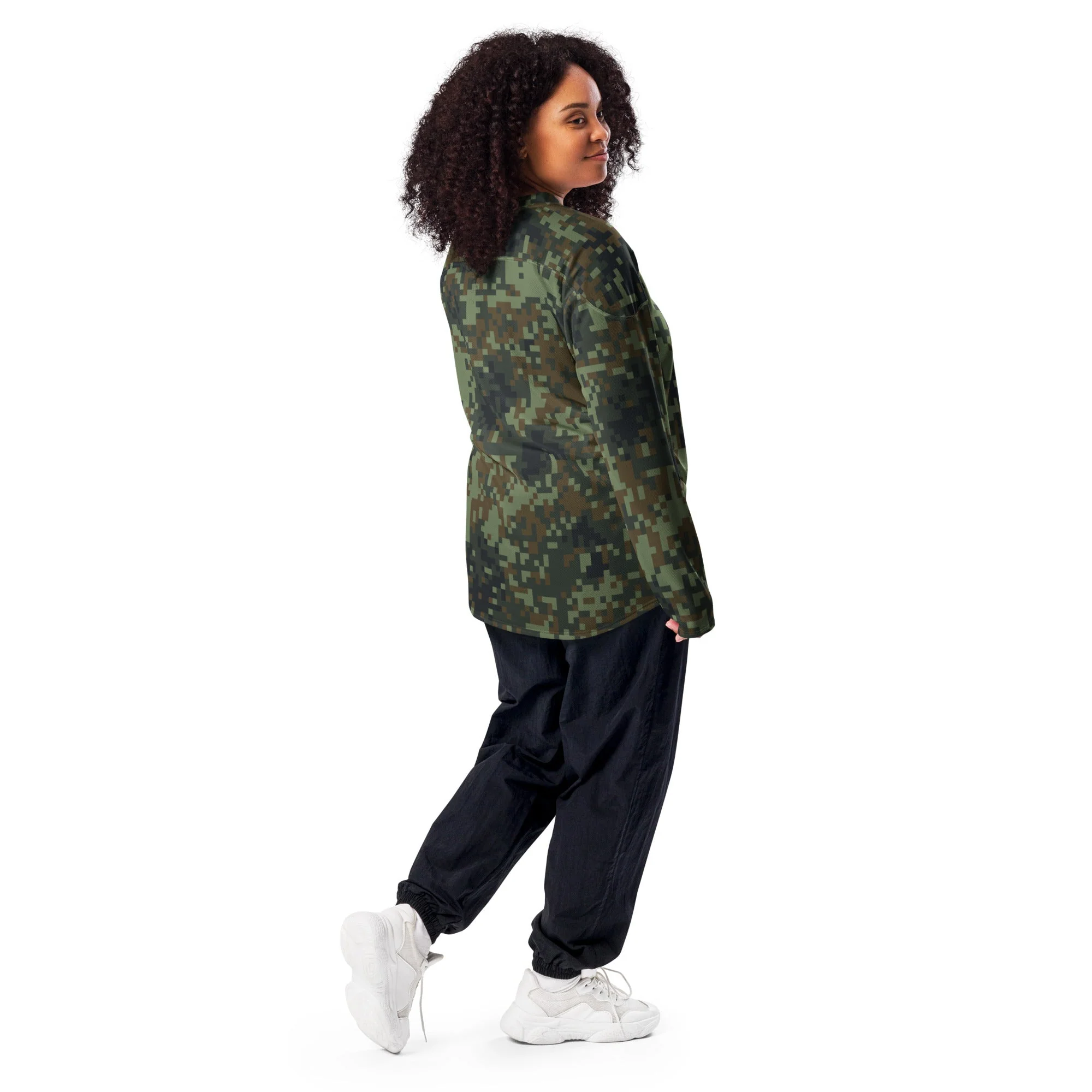 American Digital Dual-Tex Woodland CAMO Unisex Hockey Fan Jersey - Image 6